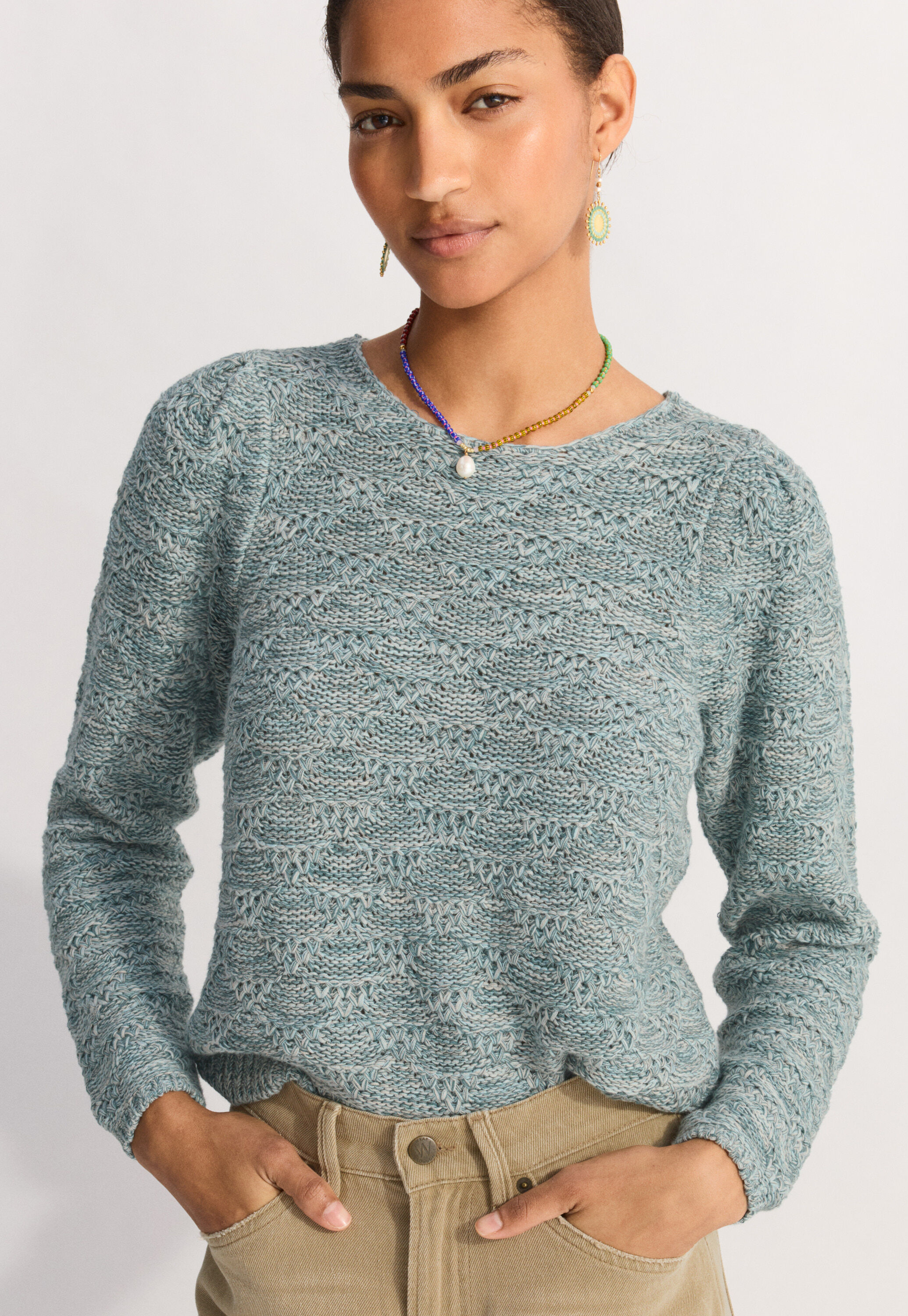 Cable-stitch sweater