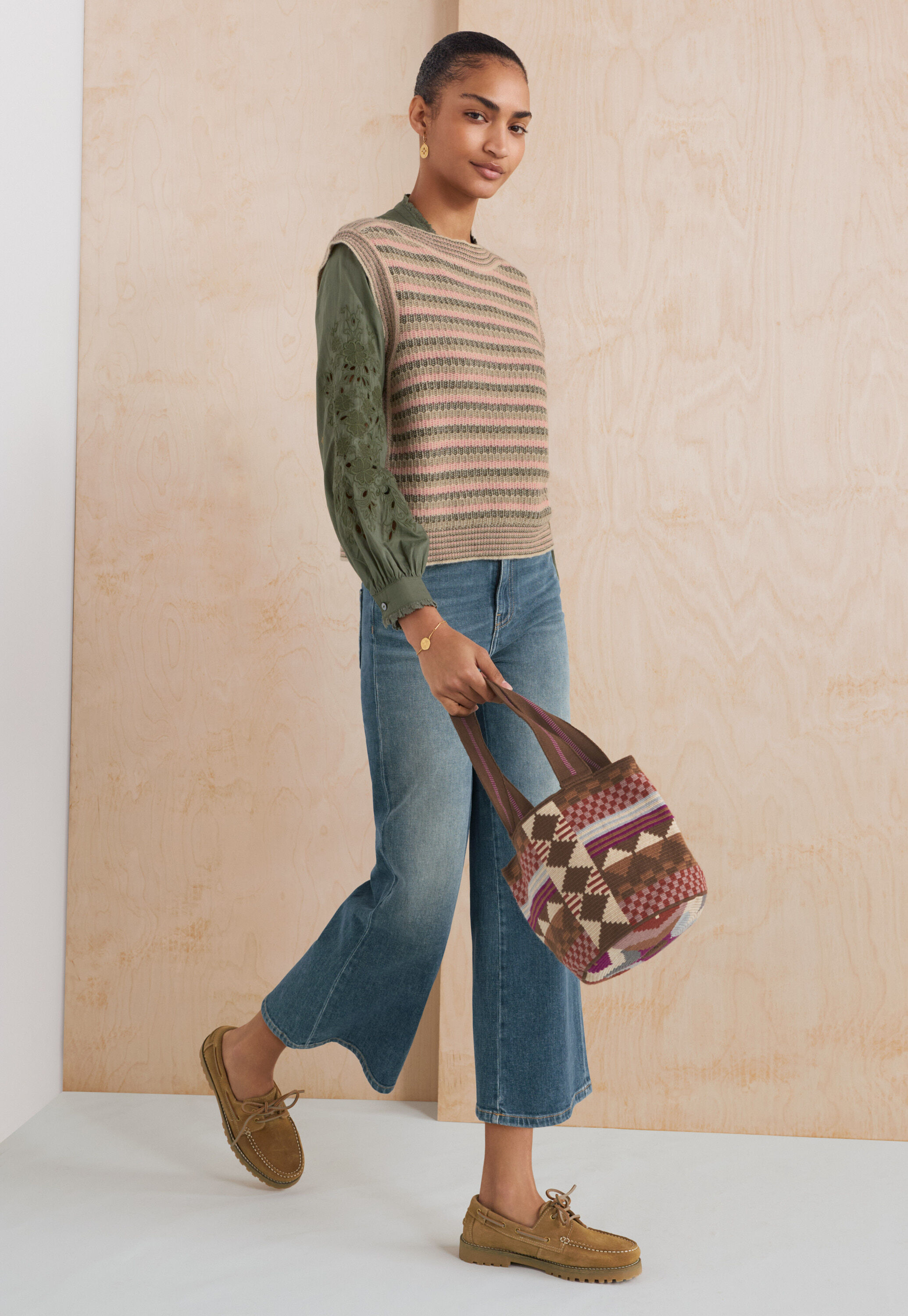 Reverse-striped sweater