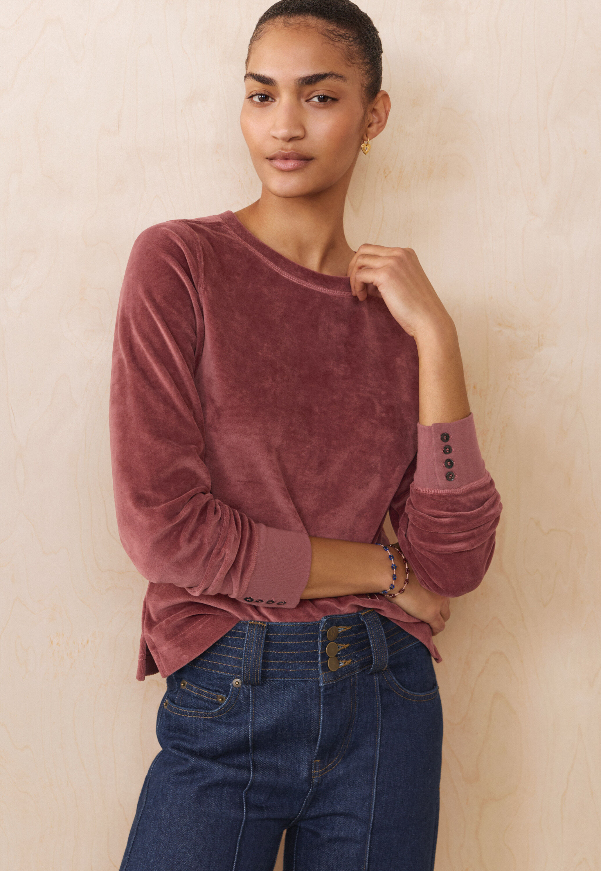 Reverse-striped sweater