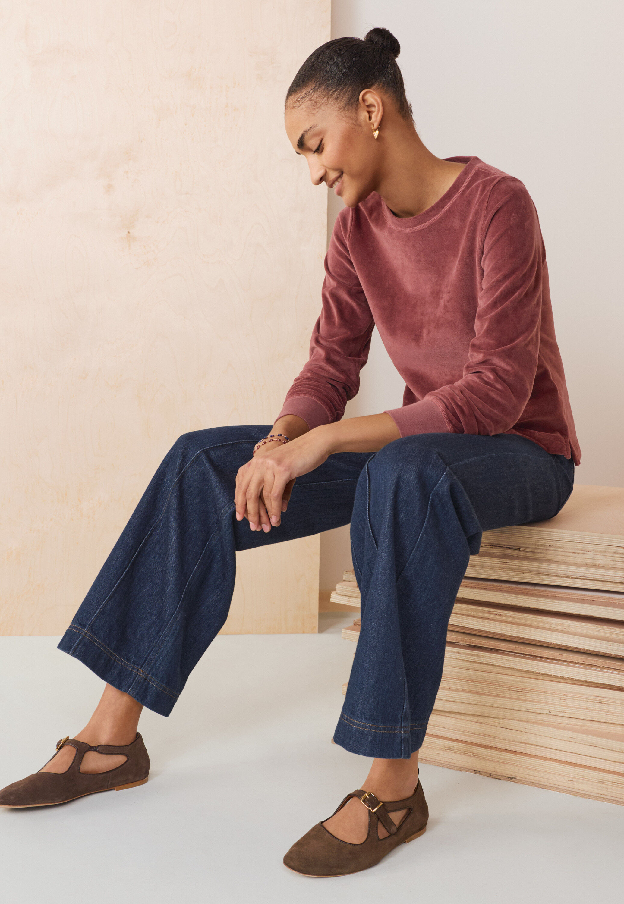 Reverse-striped sweater