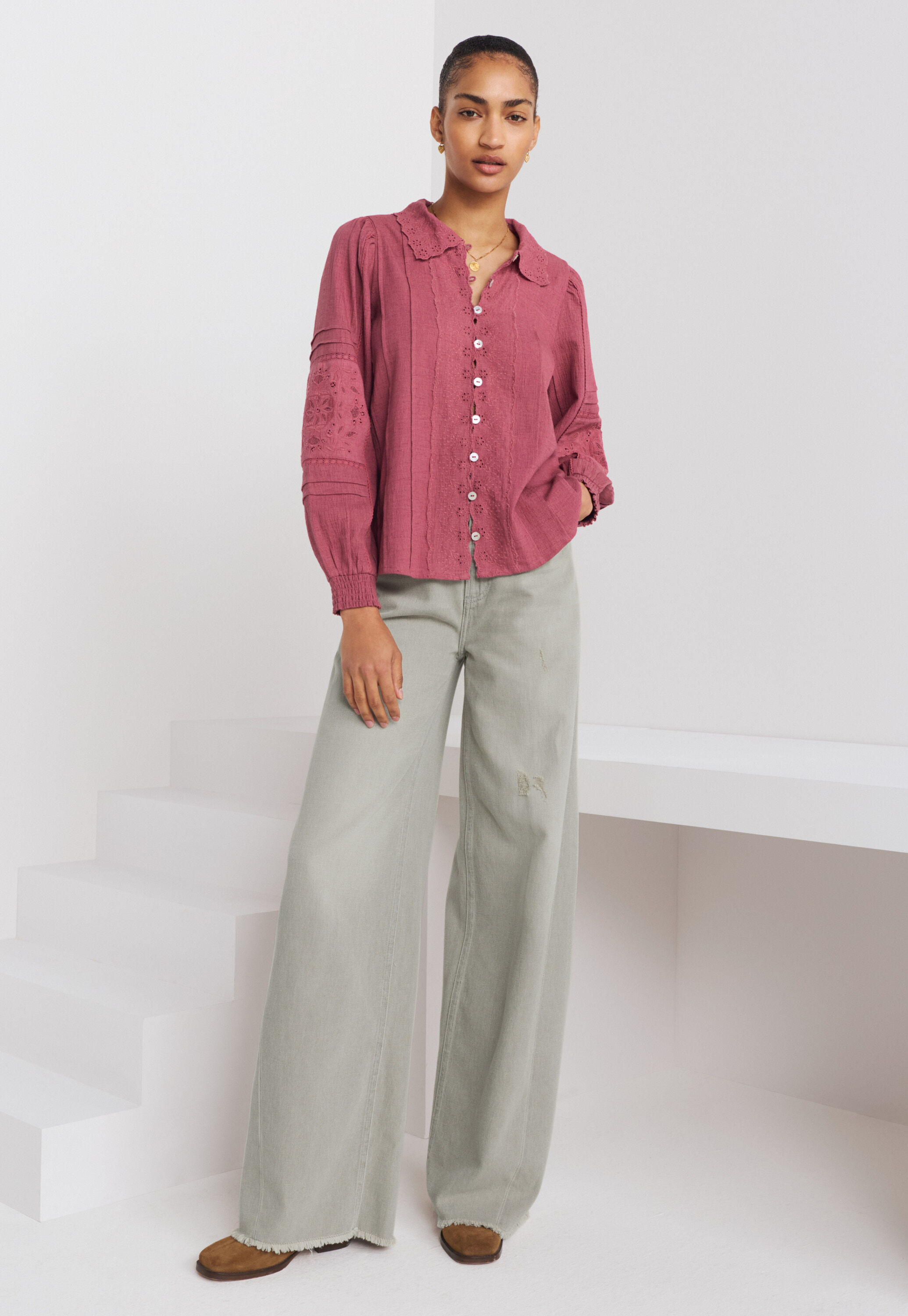 Tie-front cord top
