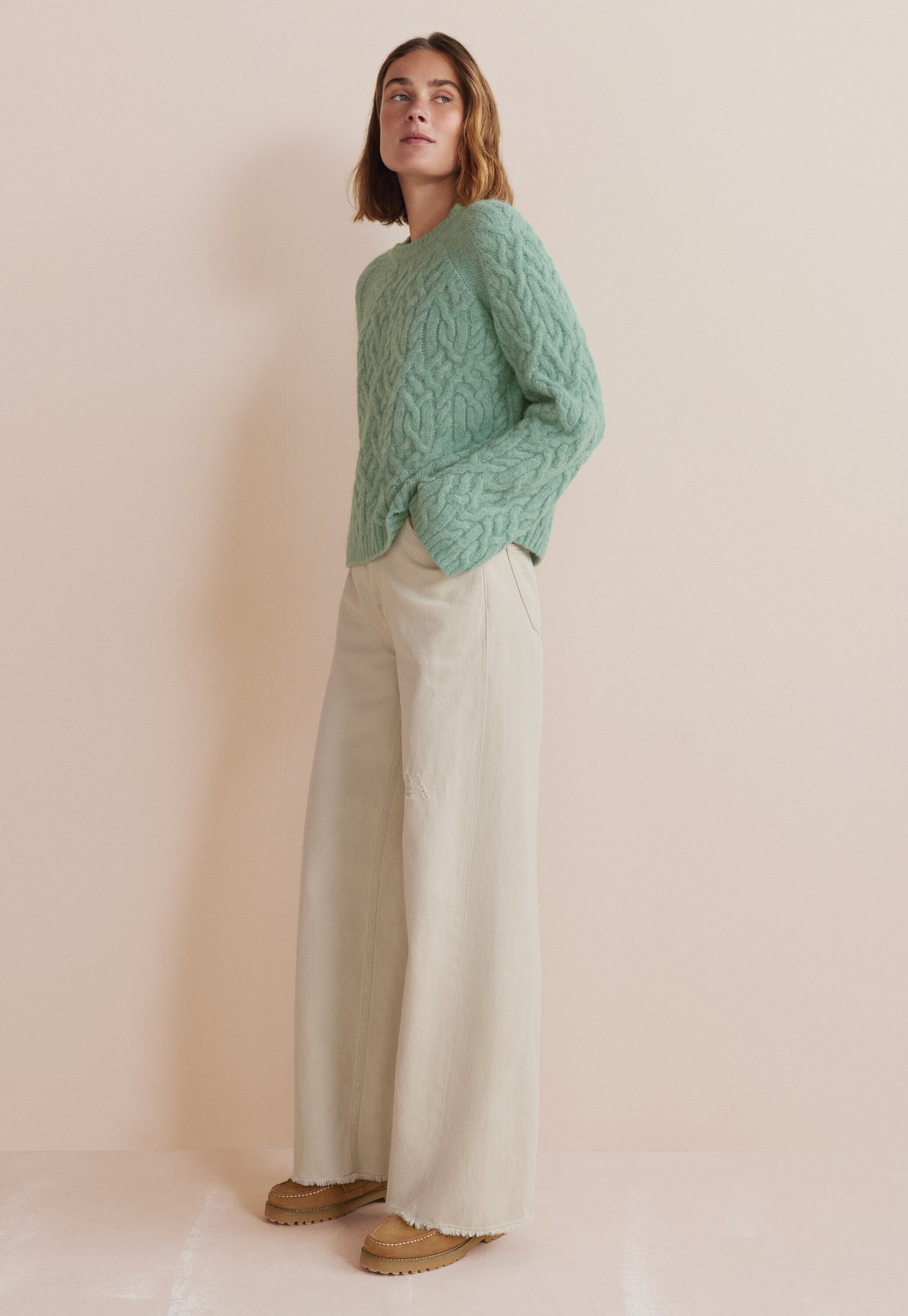Waffle-stitch cardigan