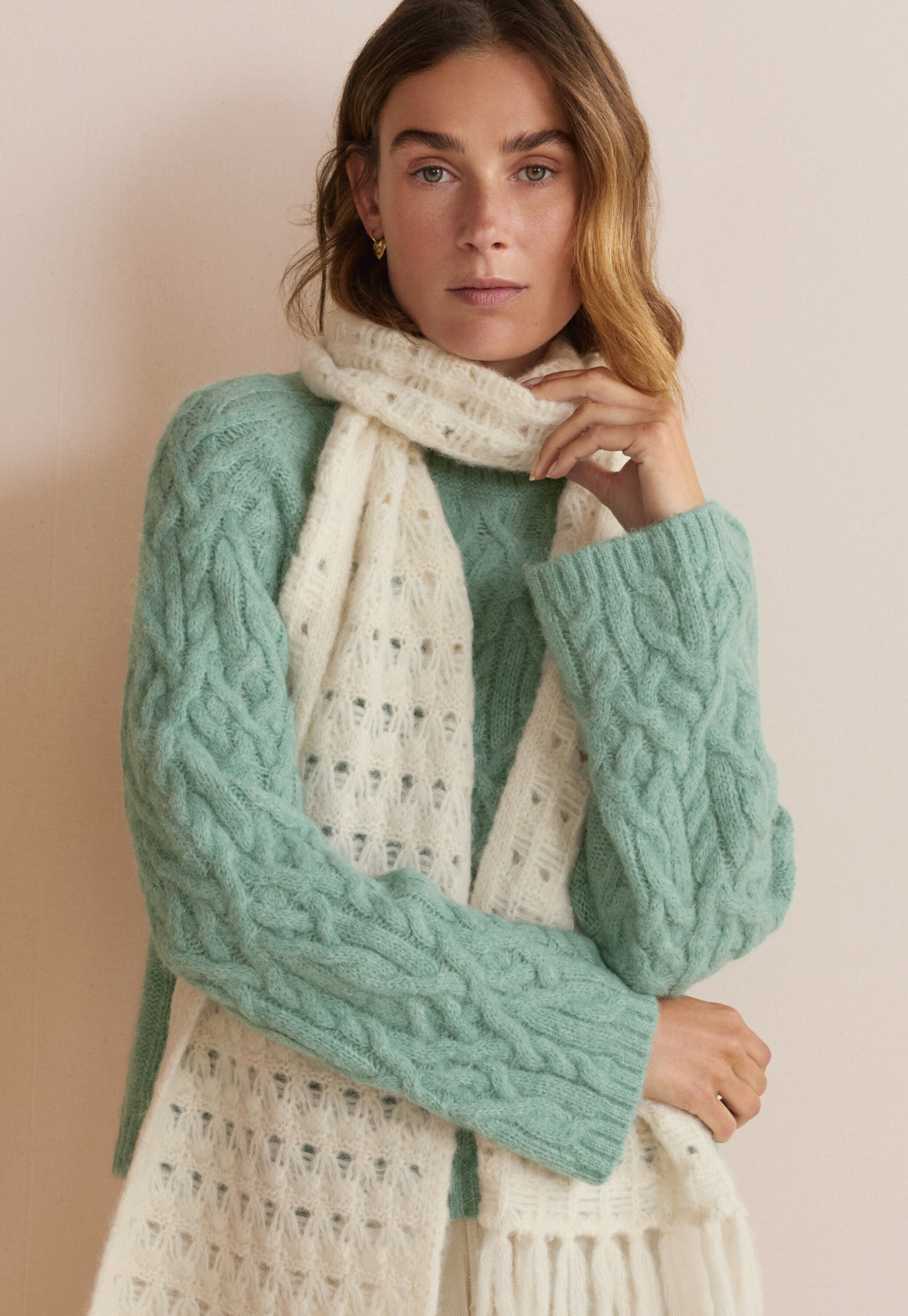 Crochet-stitch scarf
