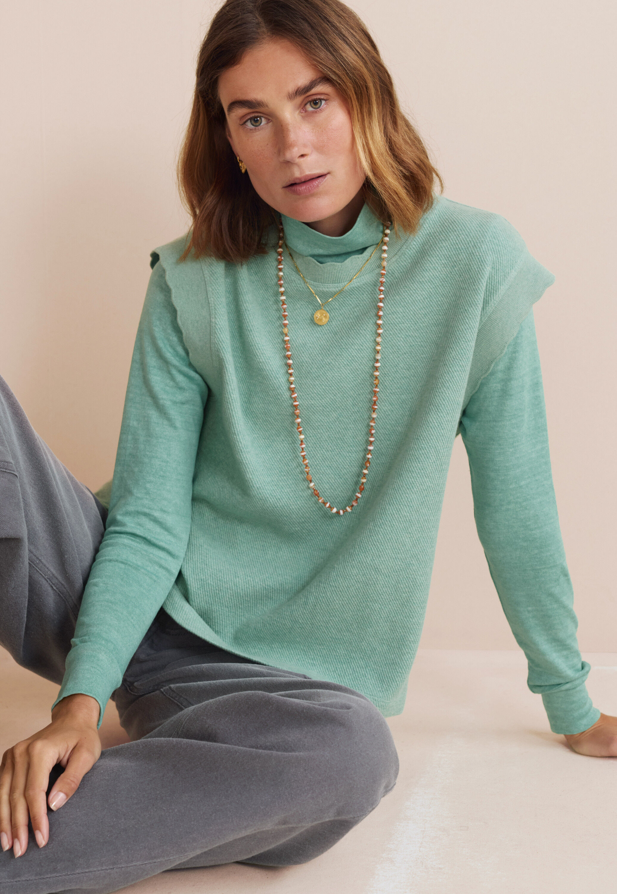 Waffle-stitch cardigan