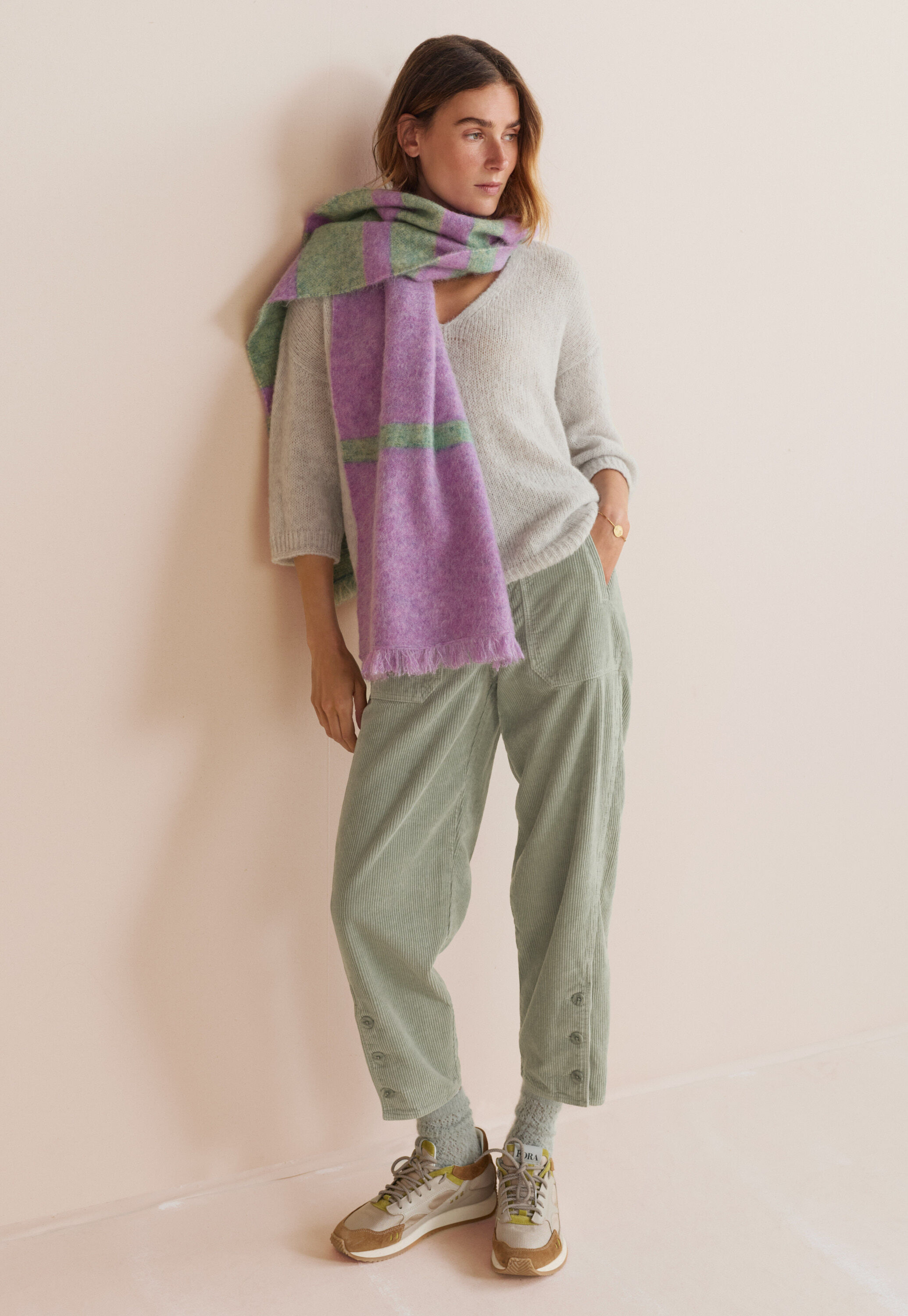 Waffle-stitch cardigan