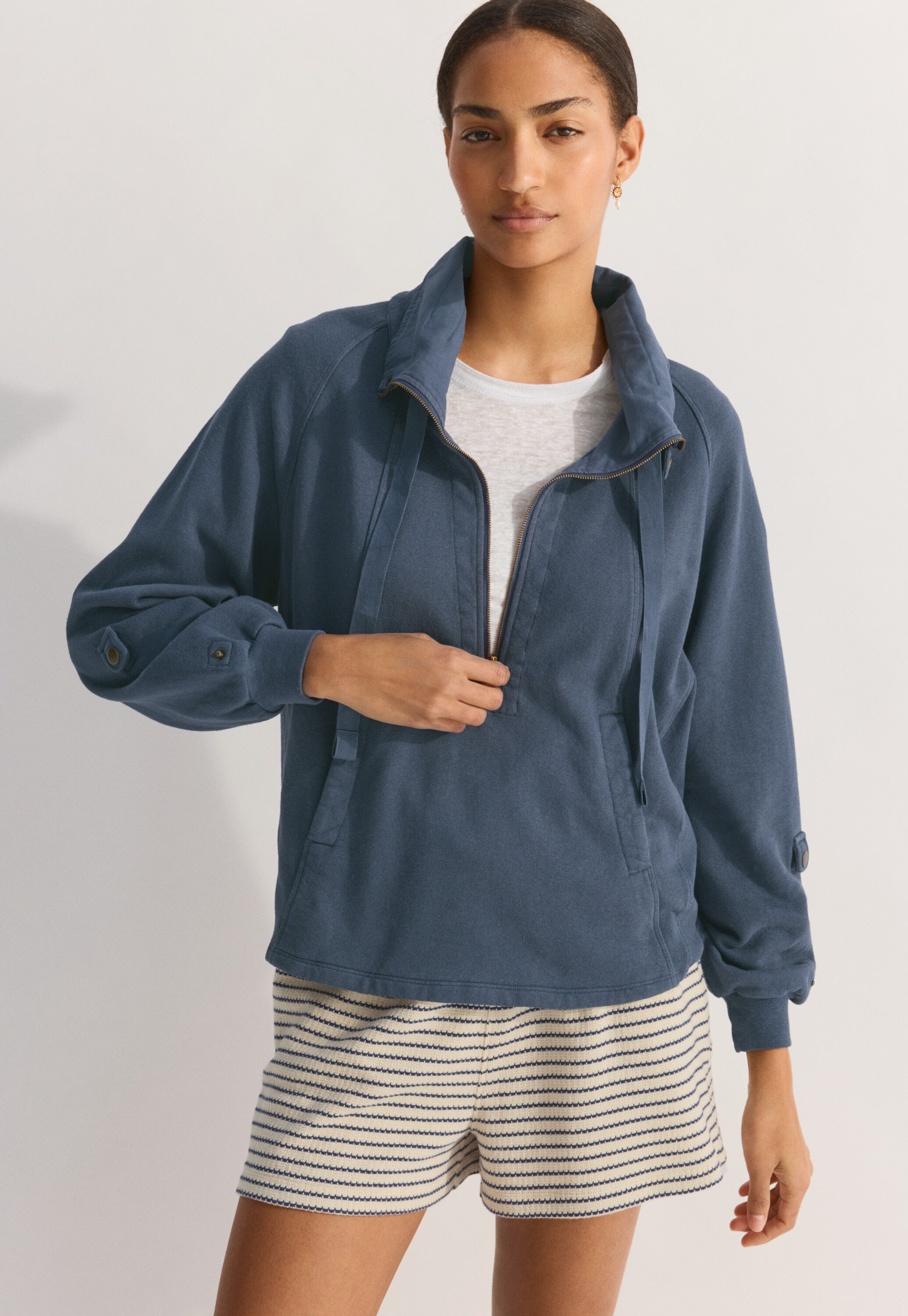 Funnel-neck sweatshirt