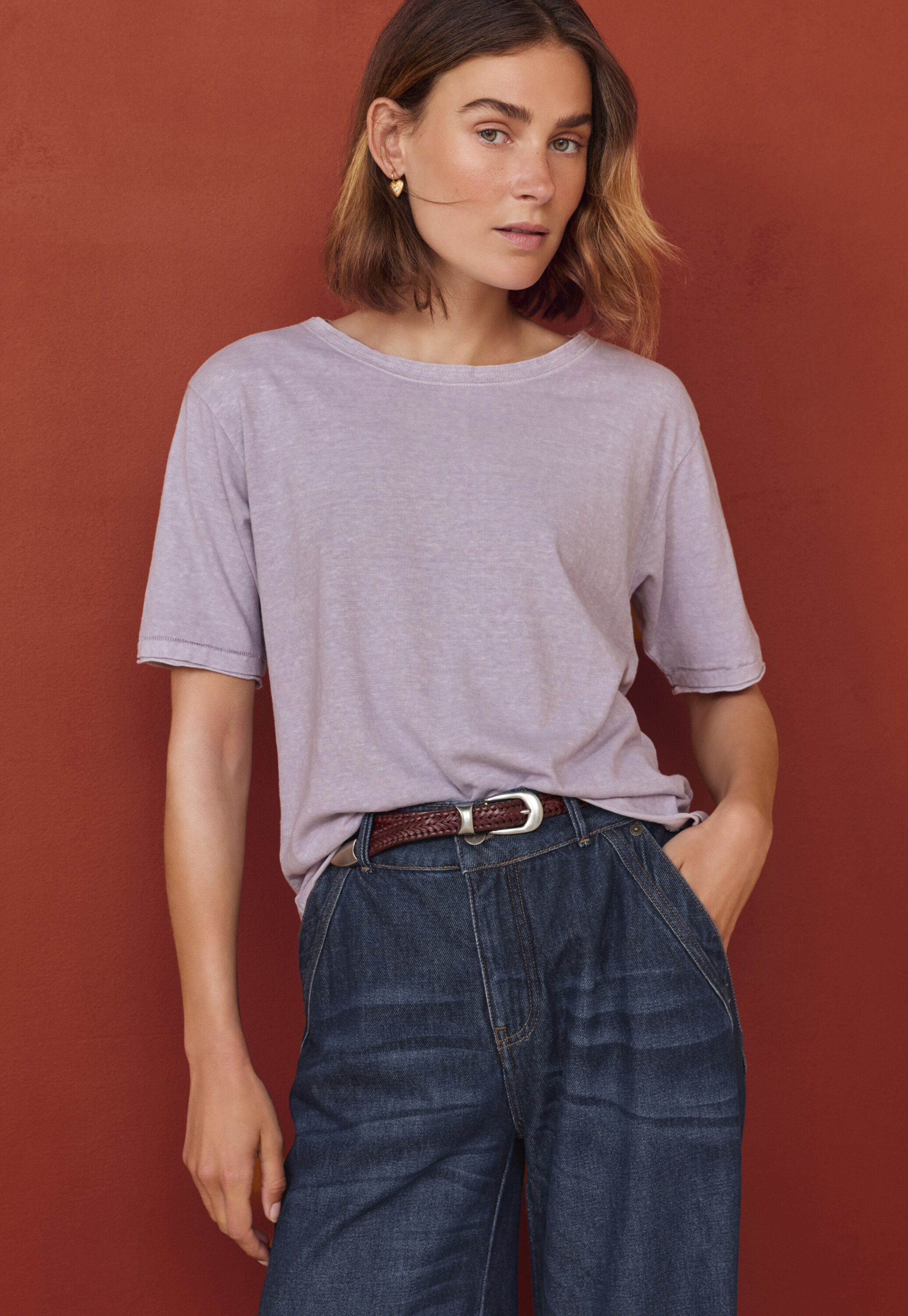 Boxy T-shirt, Lilac mist, large