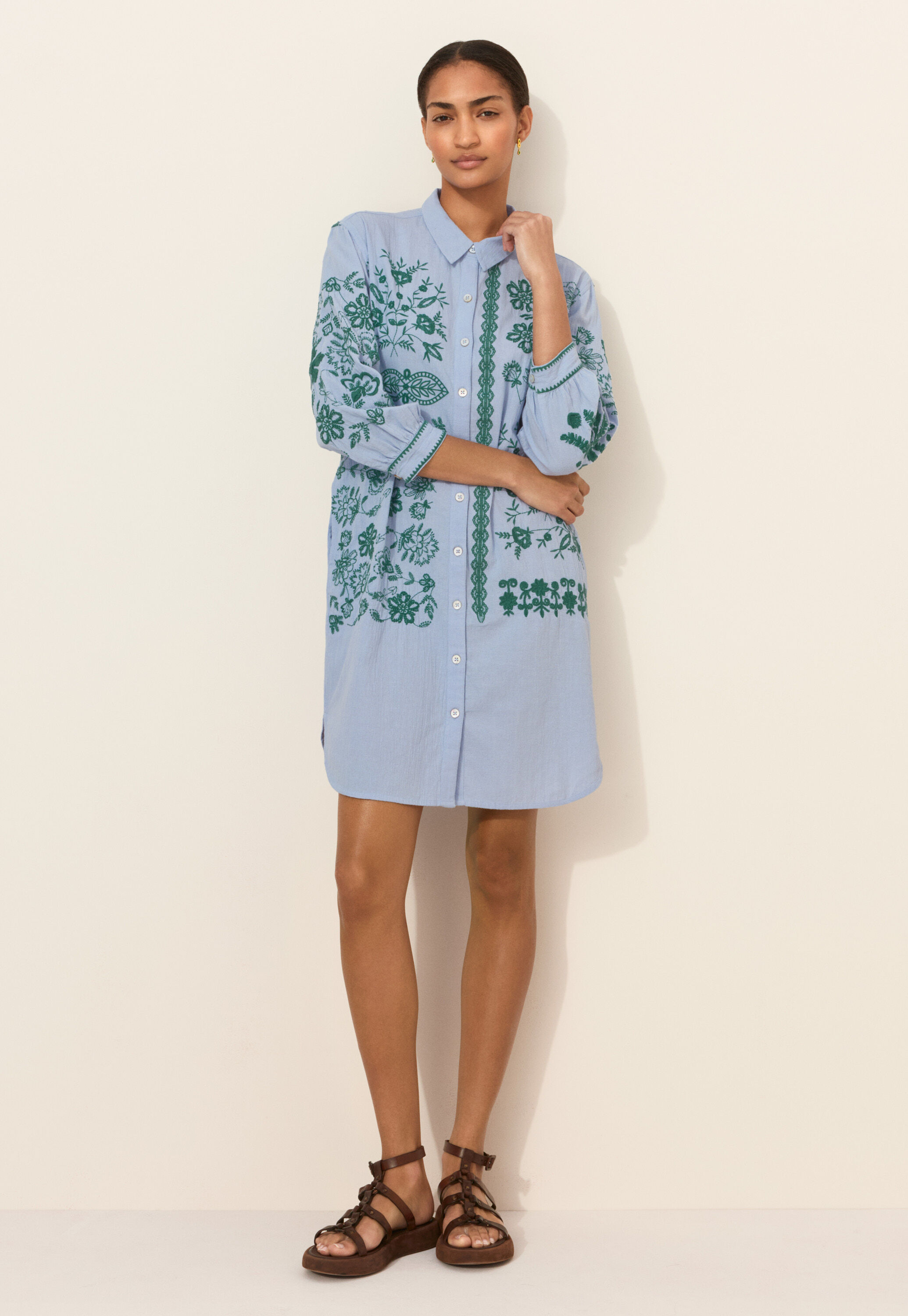 Placement embroidery dress