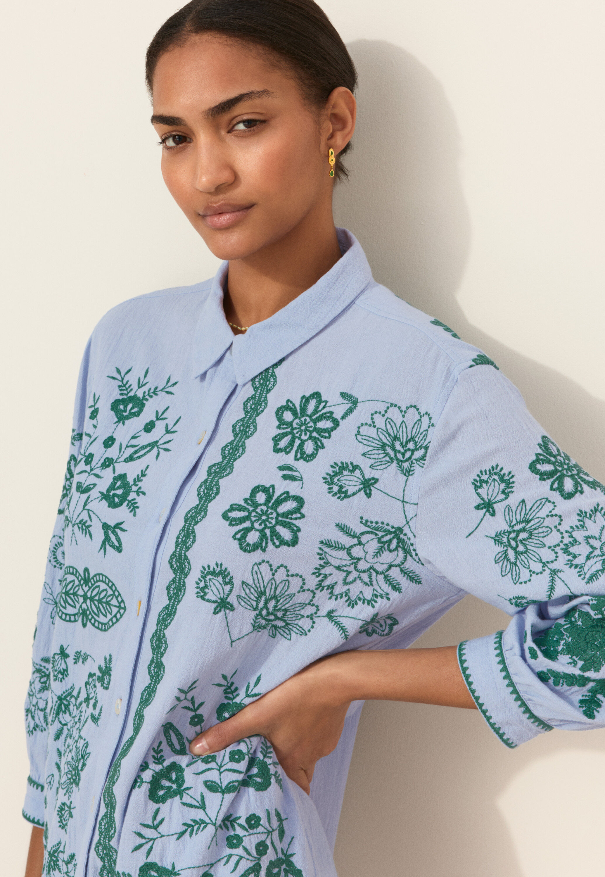 Placement embroidery dress