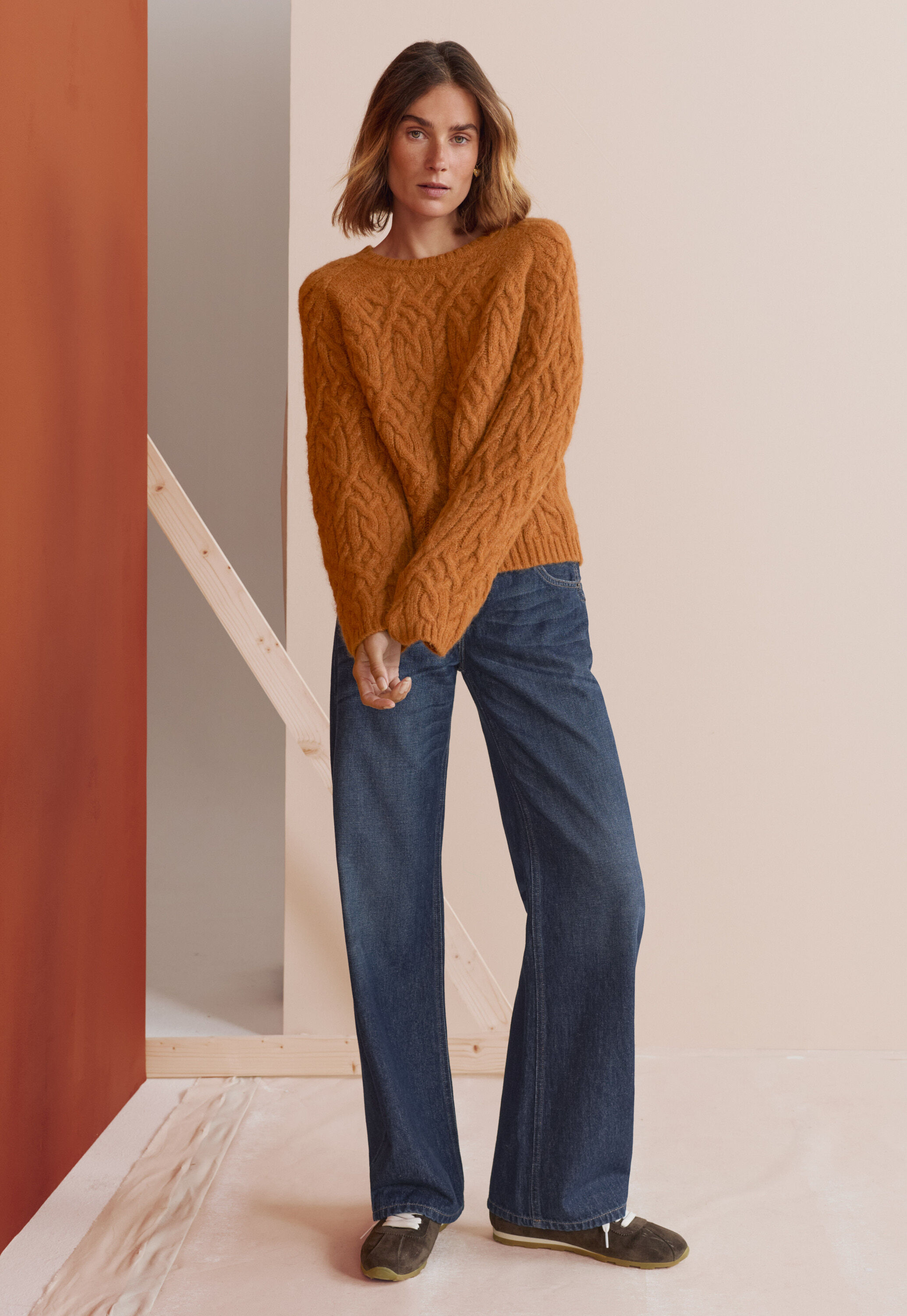 Waffle-stitch cardigan