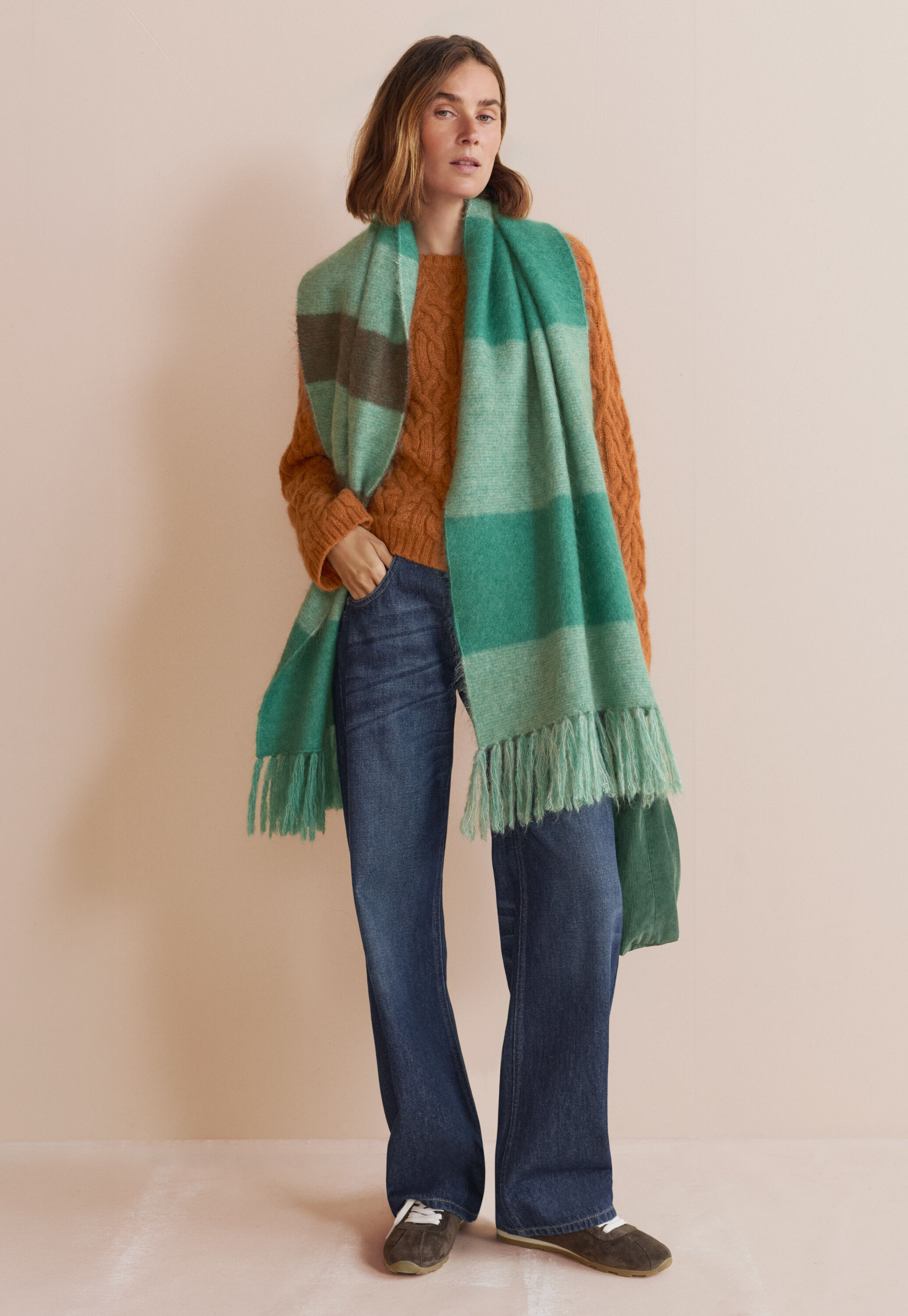 Cable-stitch sweater, Marmalade, large