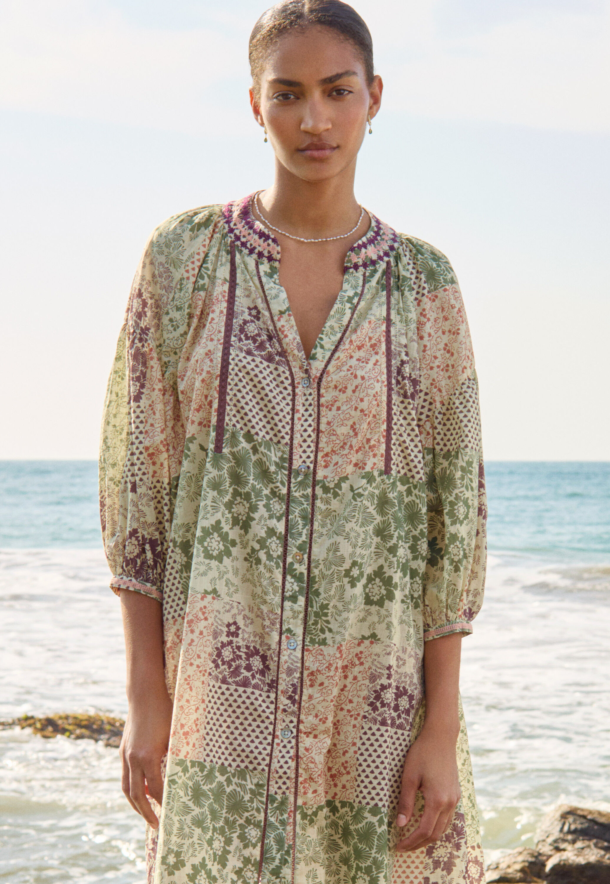 Printed maxi-skirt