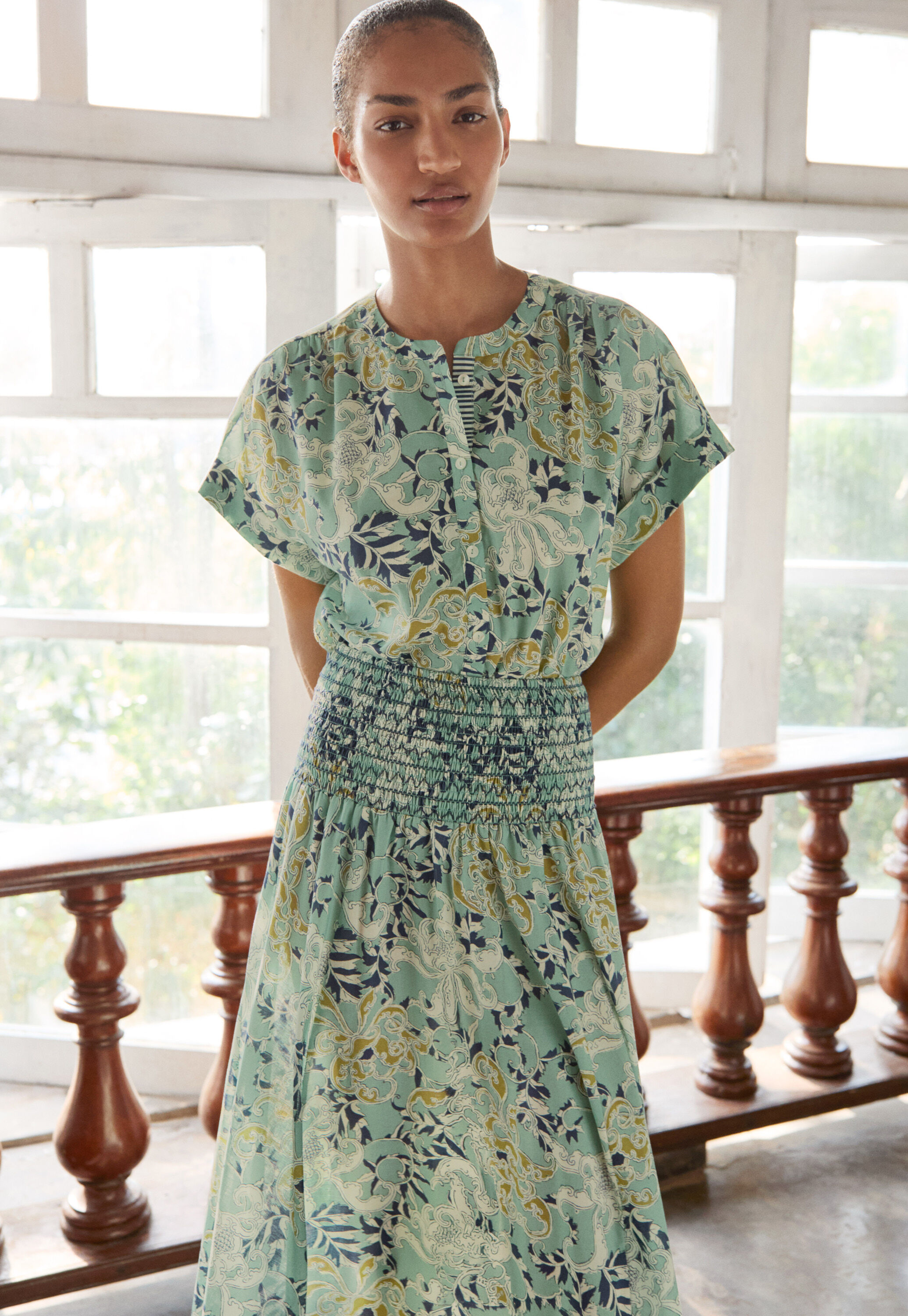 Printed maxi-skirt