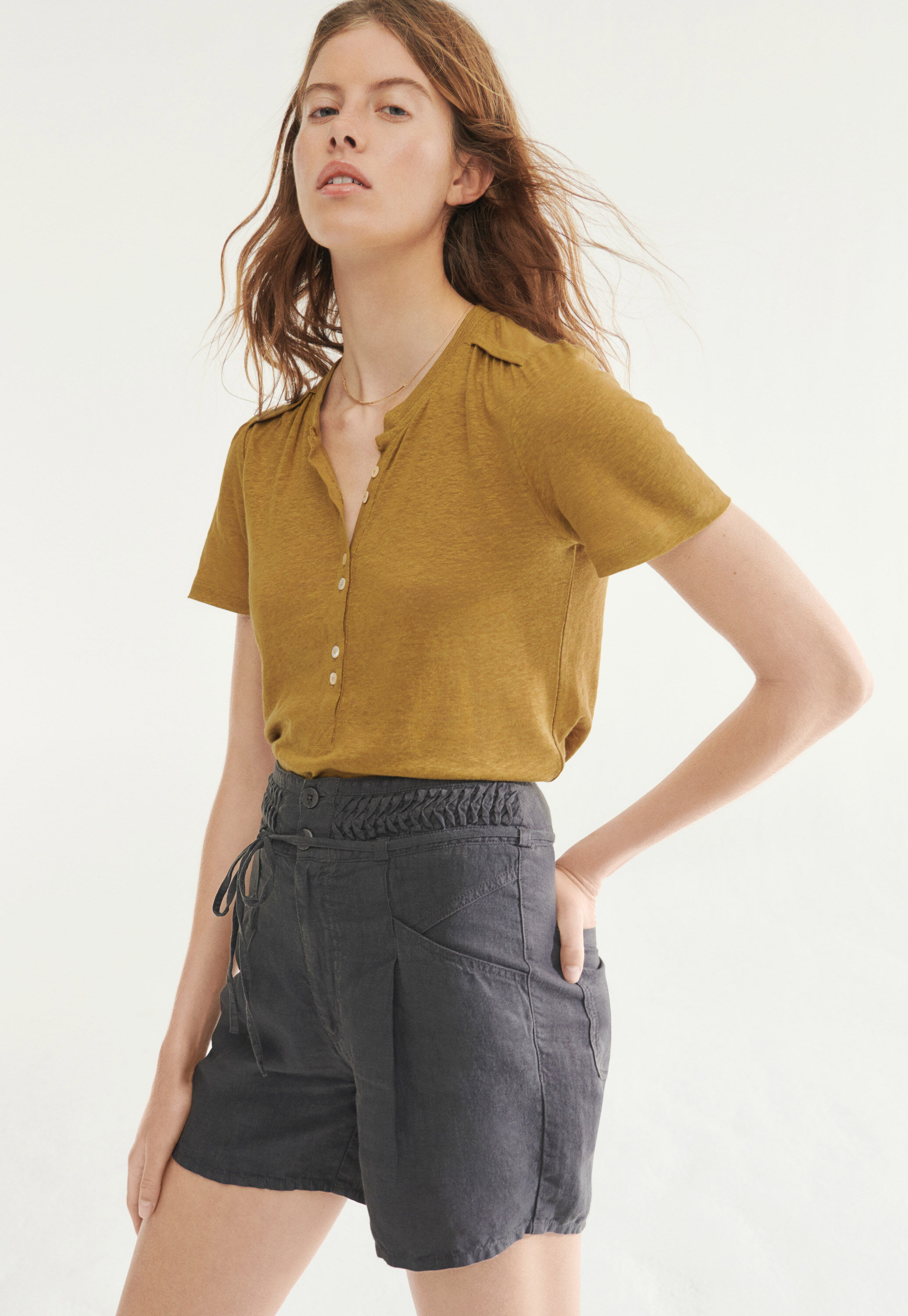 Collared jersey top