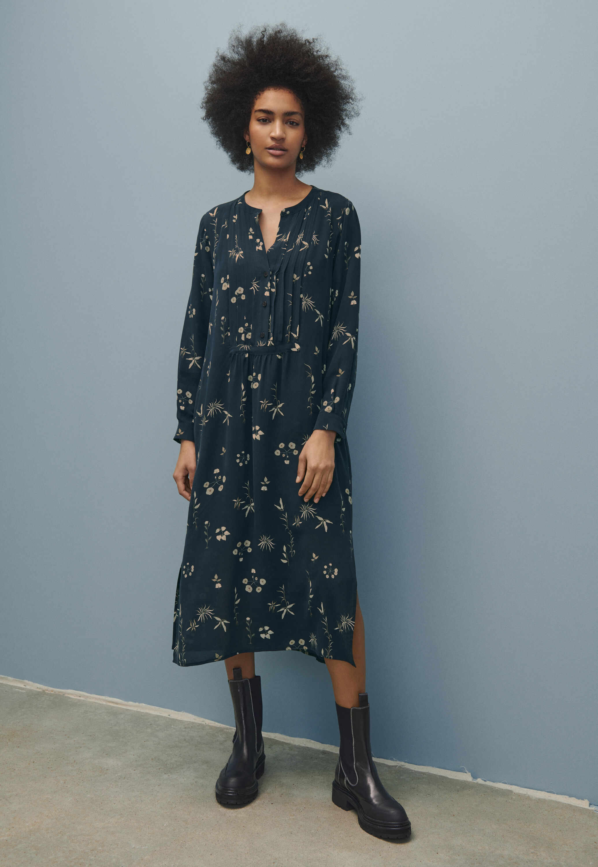 Printed shirtdress