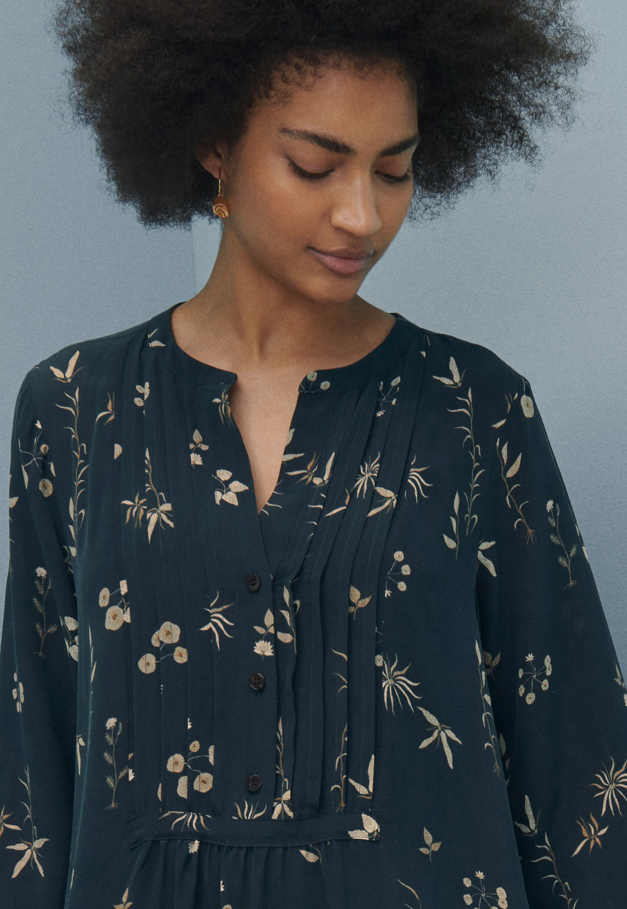 Printed shirtdress