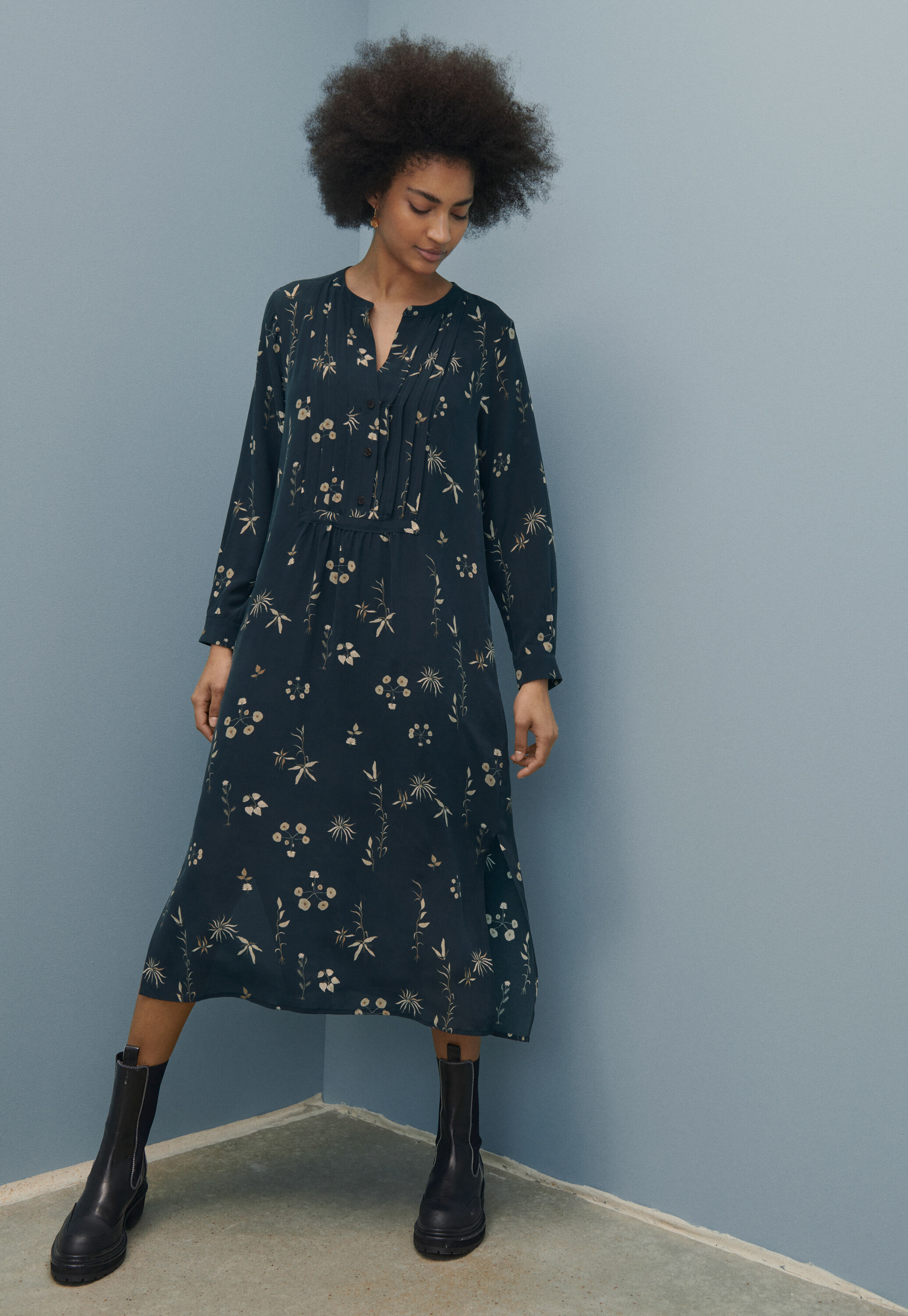 Printed shirtdress