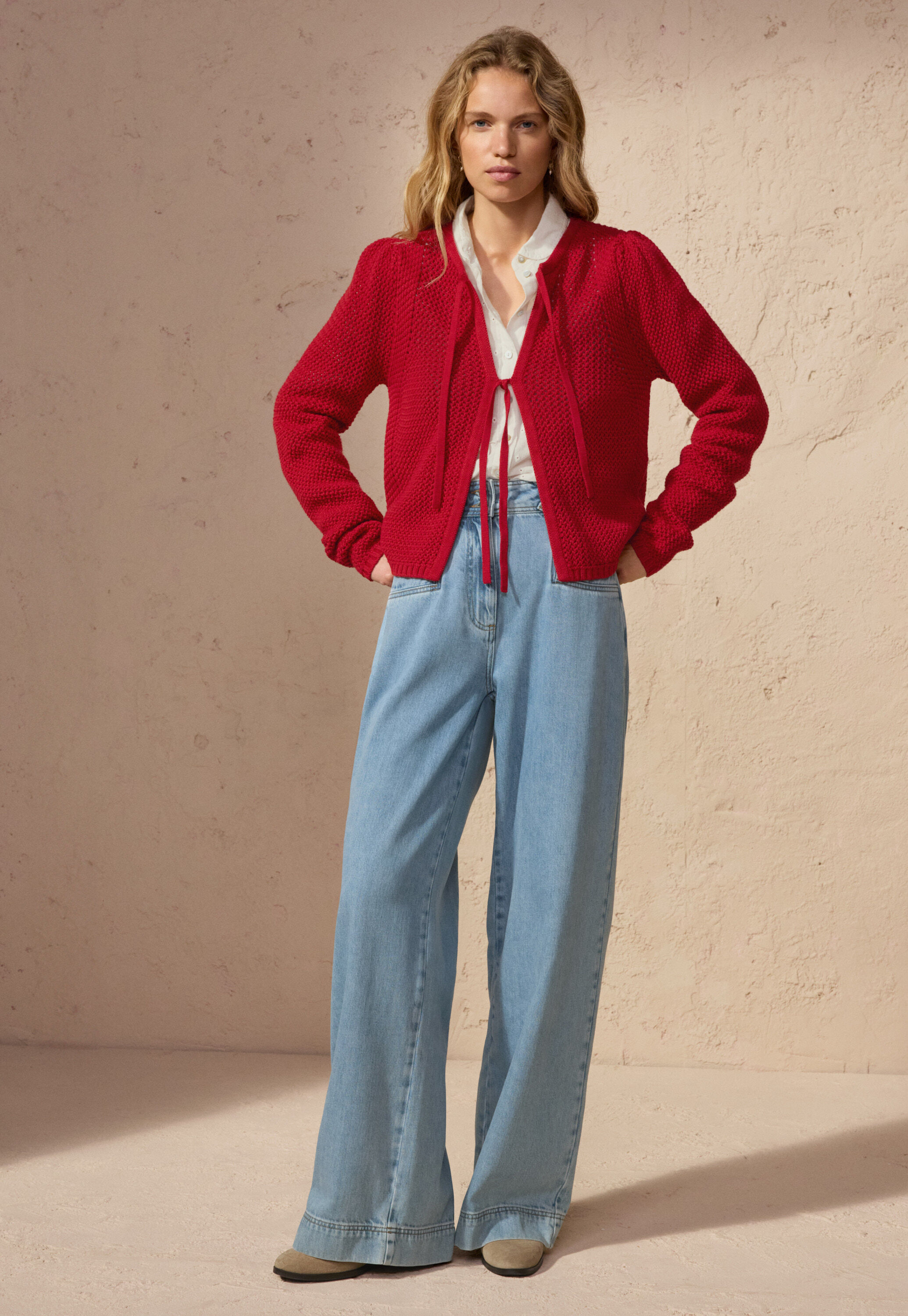 Tie-front cardigan
