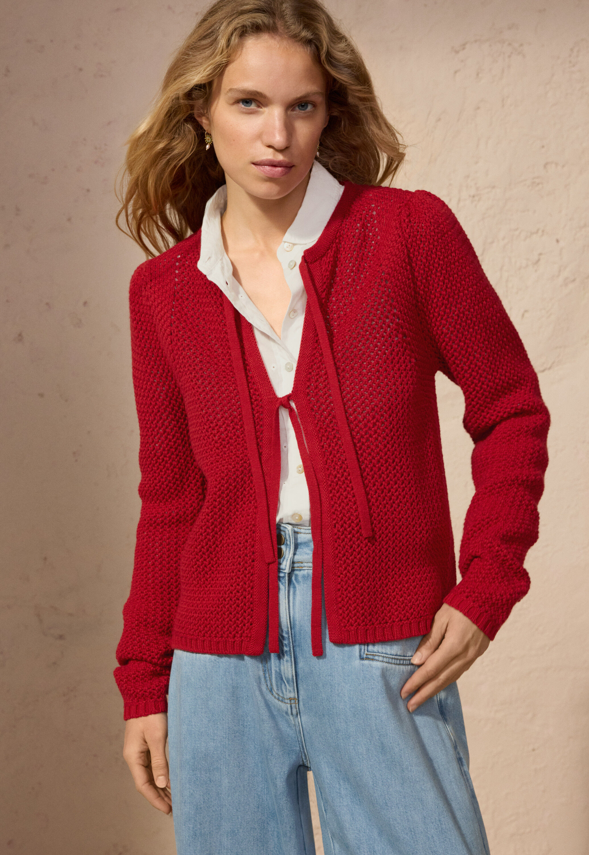 Tie-front cardigan