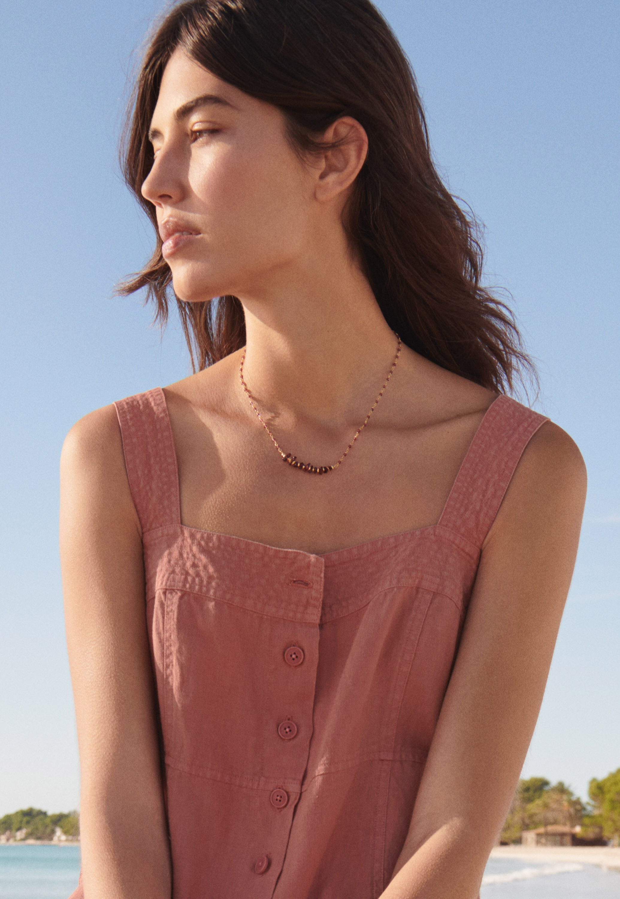 Garnet beaded necklace