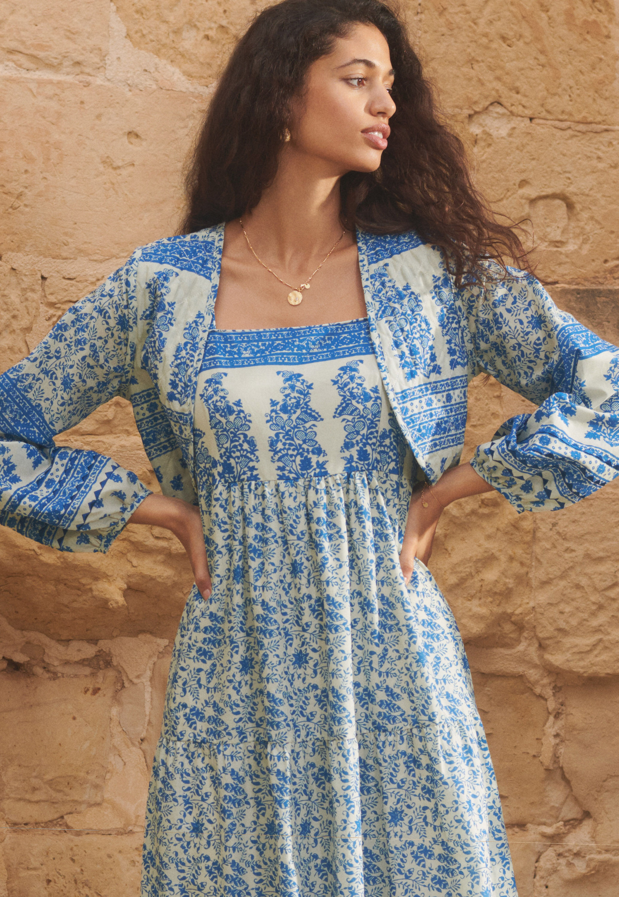 Quilted embroidered jacket