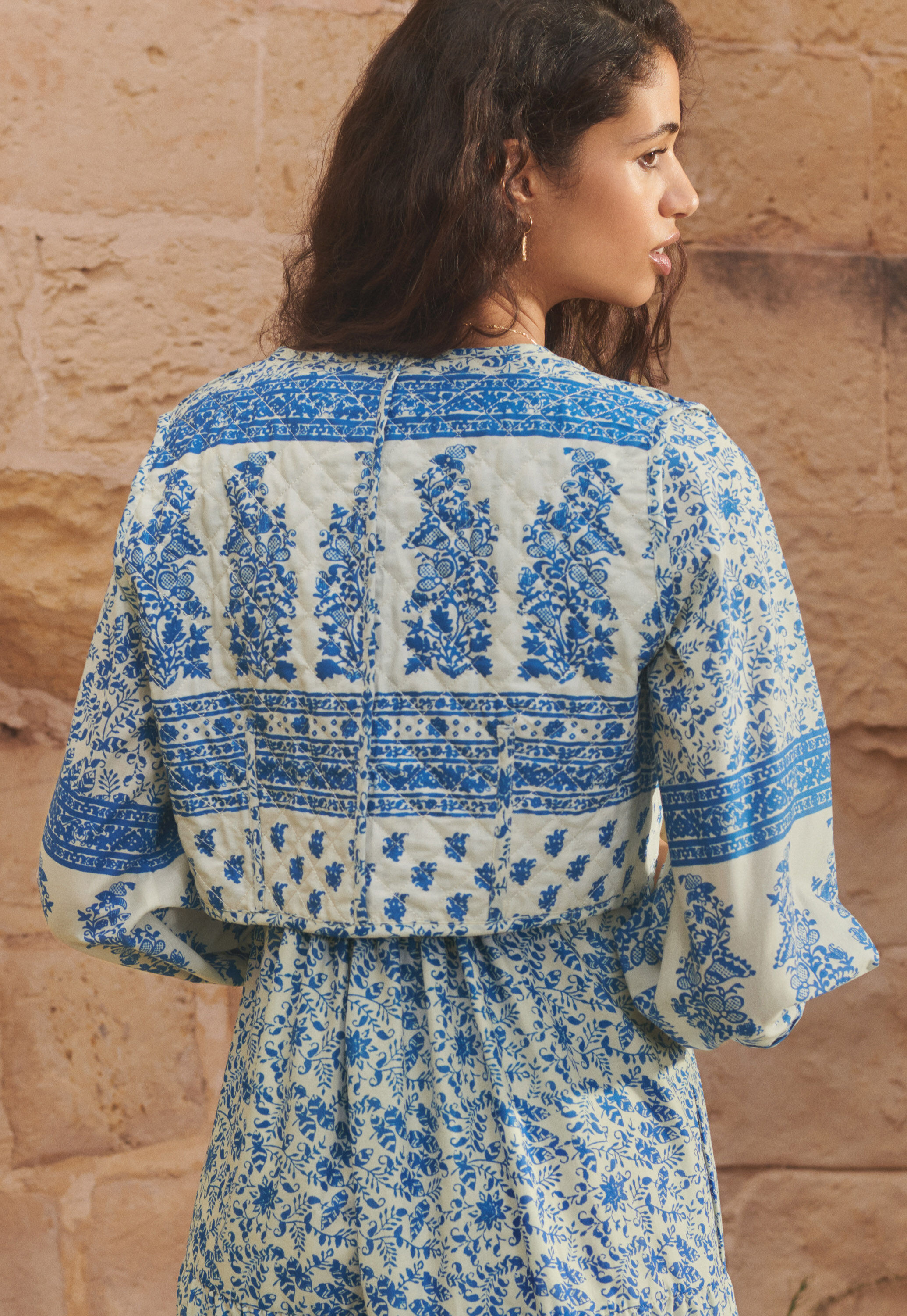 Quilted embroidered jacket