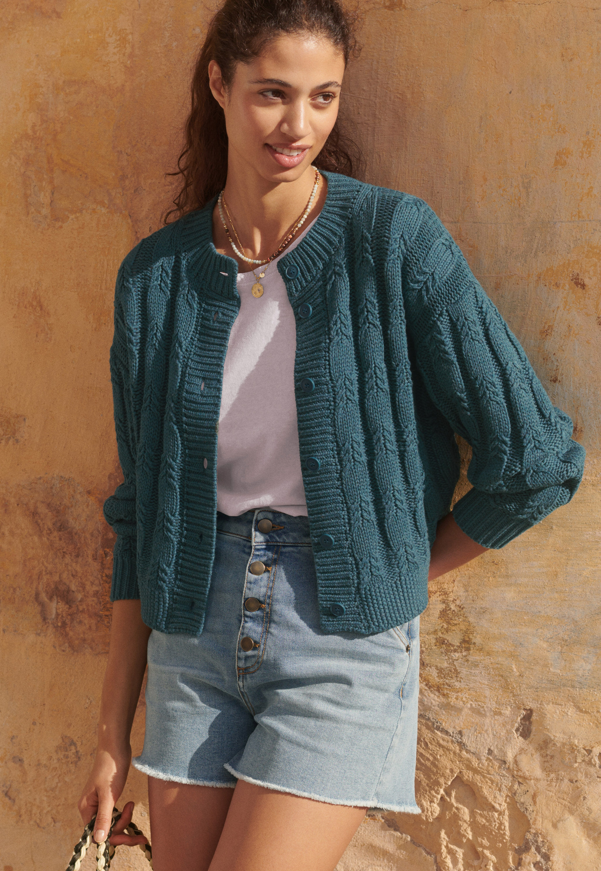 Cable-knit cardigan