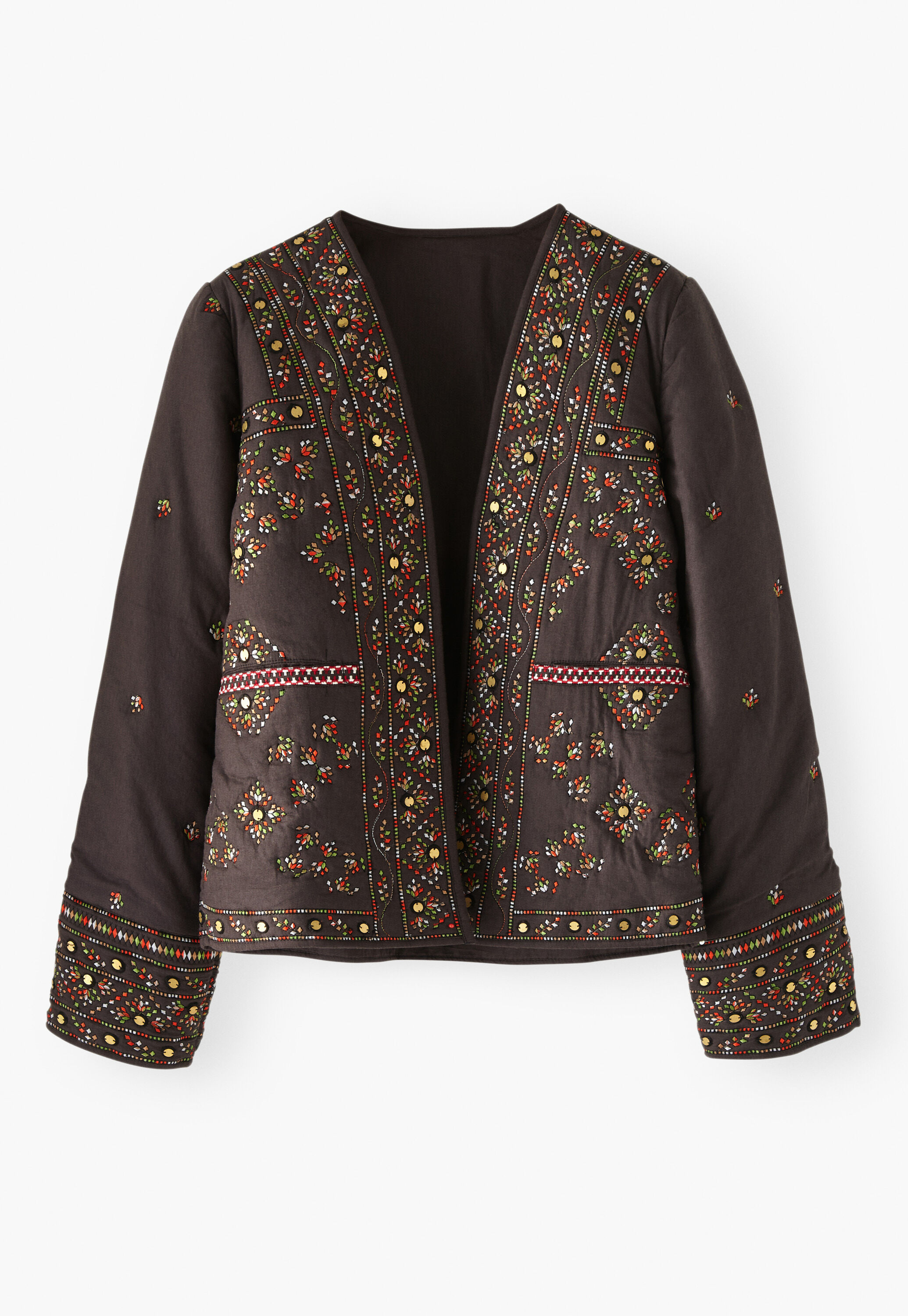 Quilted embroidered jacket