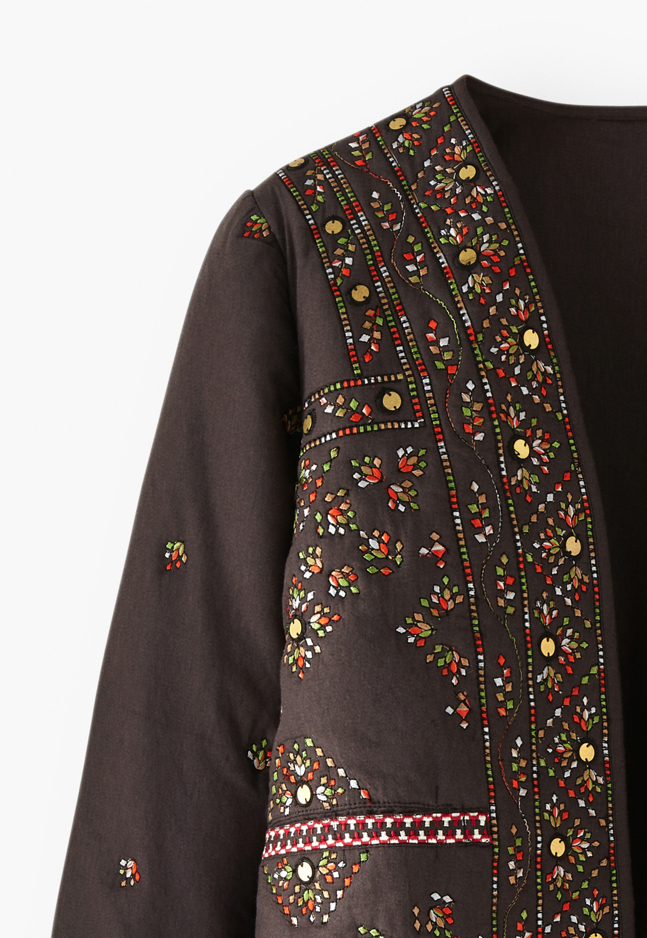 Quilted embroidered jacket