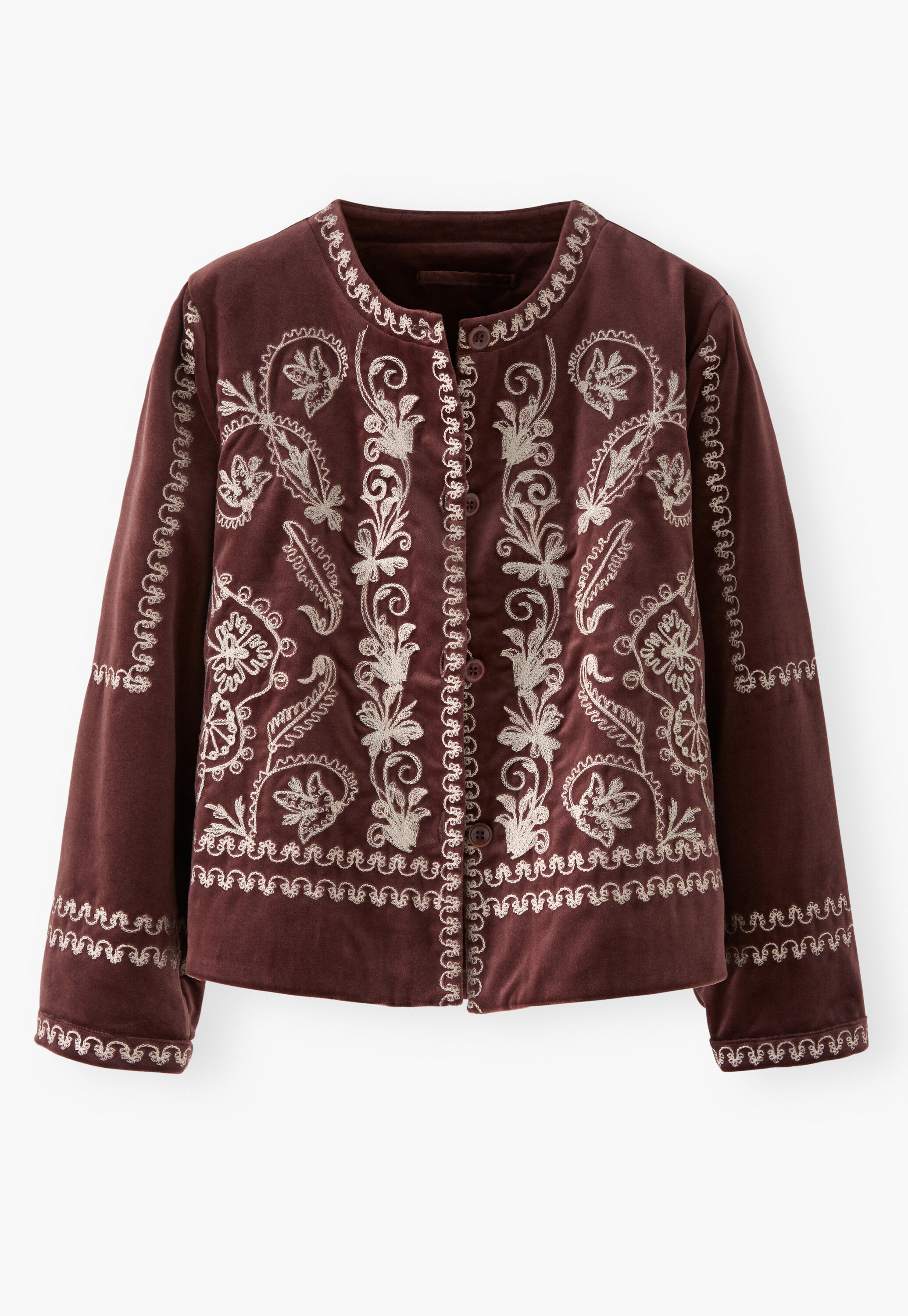 Embroidered velvet jacket, Port, large