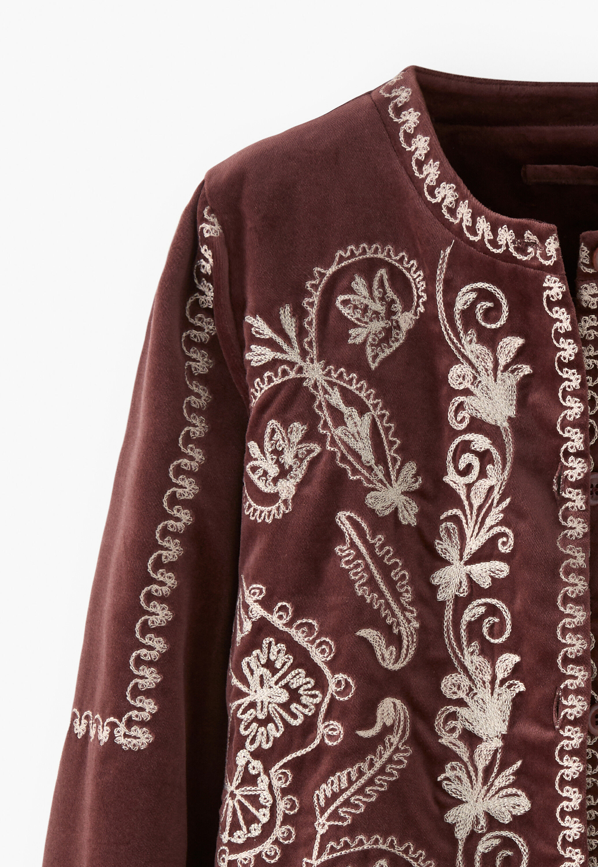 Embroidered velvet jacket, Port, large