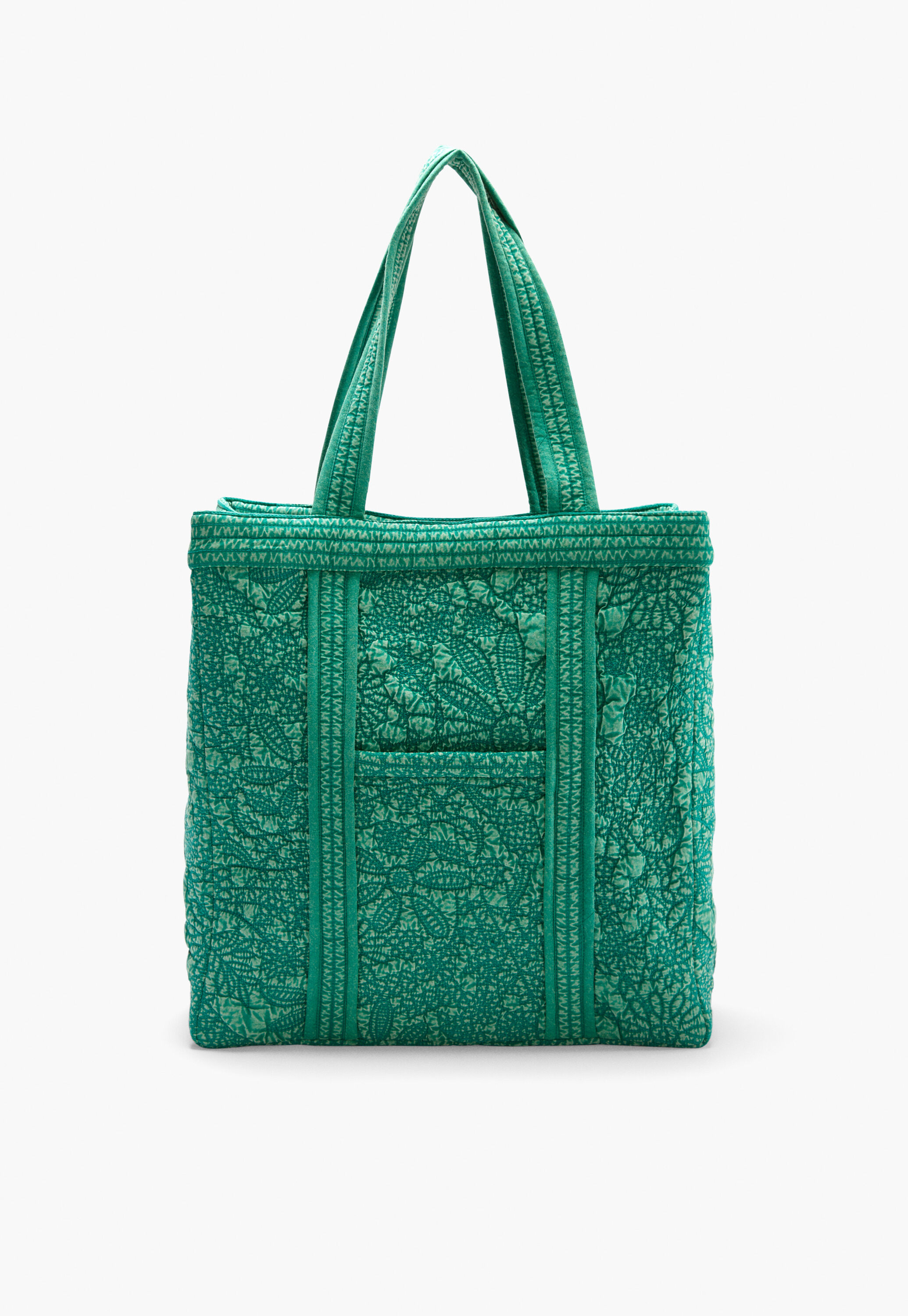 Embroidered quilted bag