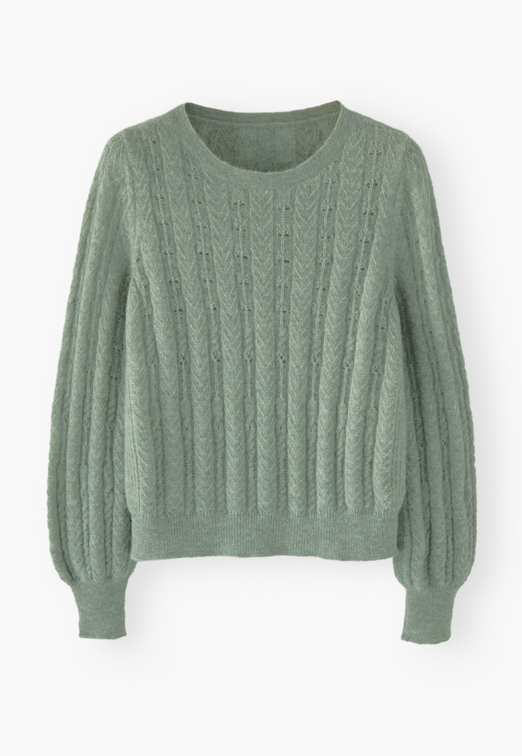 Lace-stitch sweater