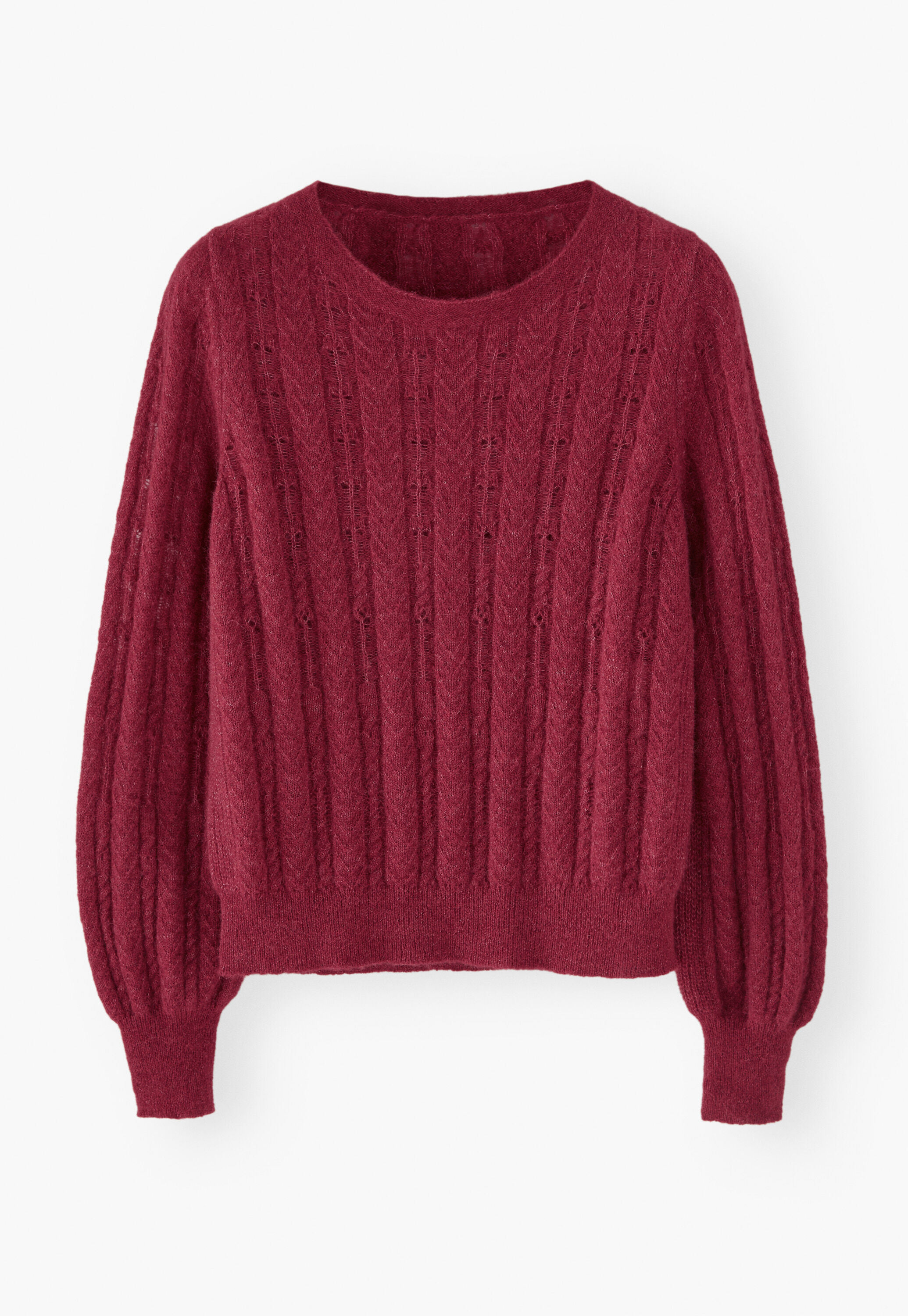 Lace-stitch sweater