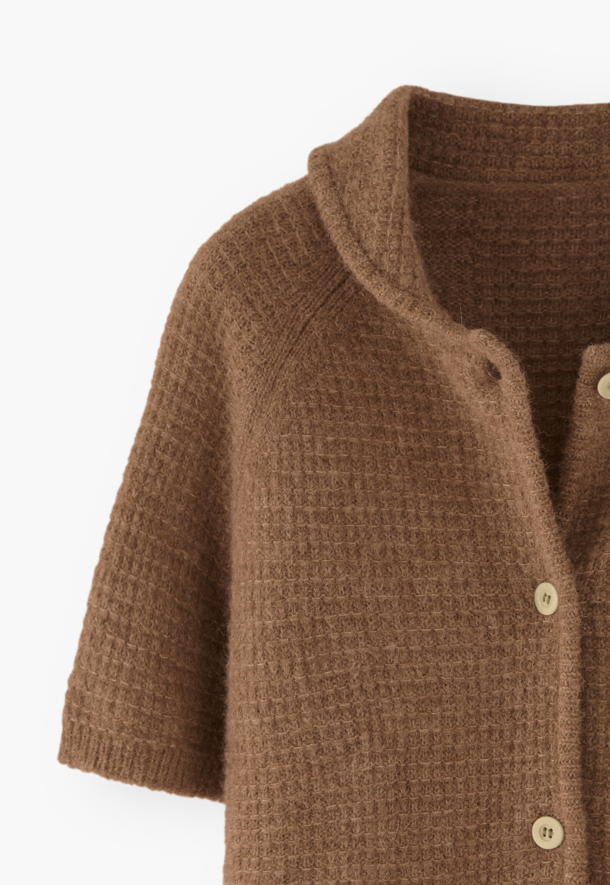 Waffle-stitch cardigan