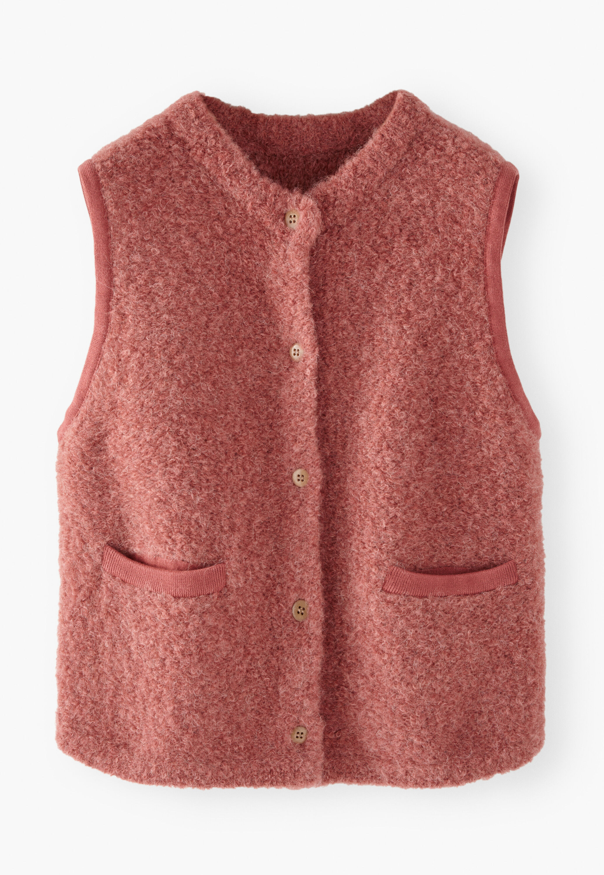 Boucl&eacute; knitted gilet, Berry twist, large