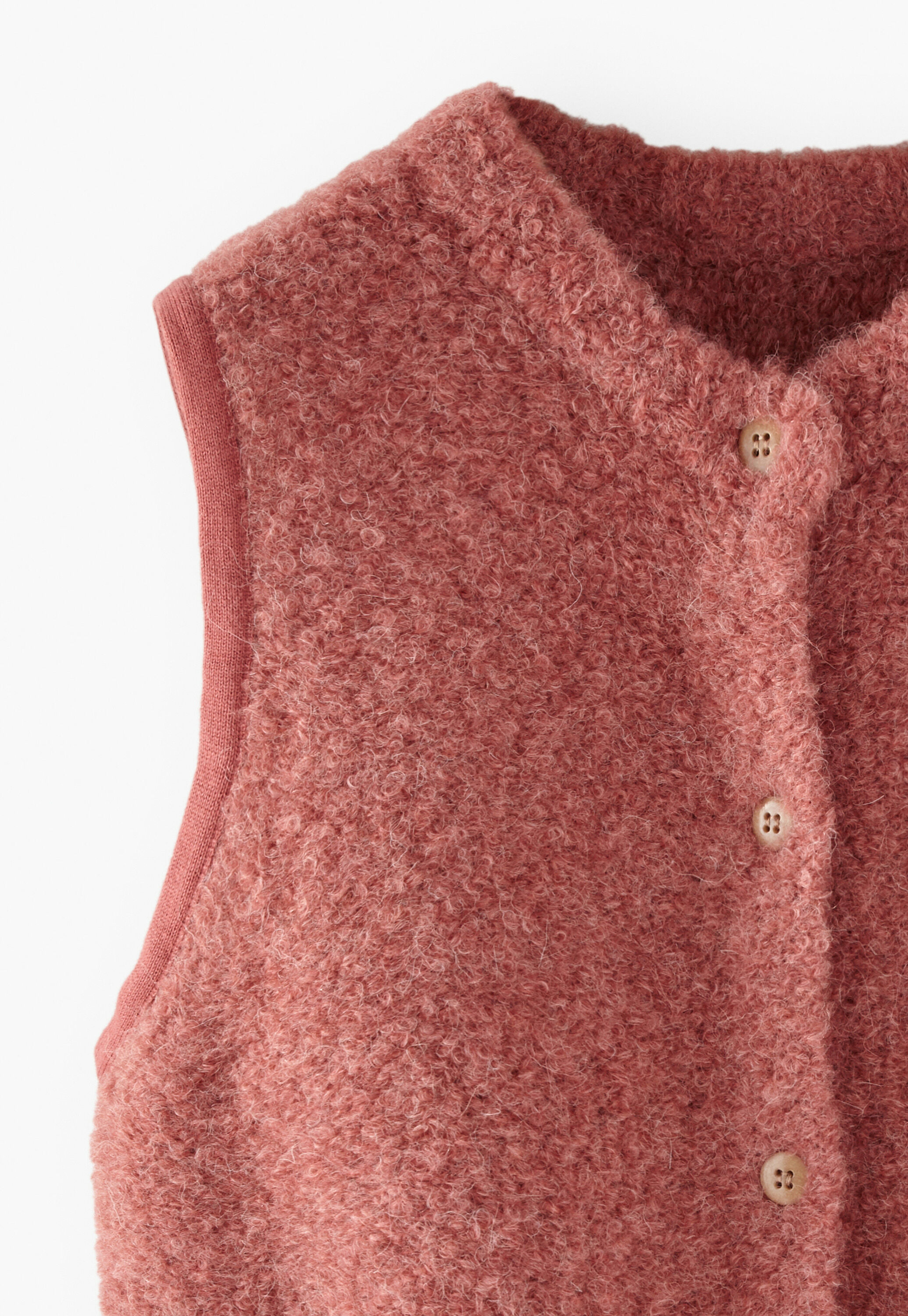 Boucl&eacute; knitted gilet, Berry twist, large