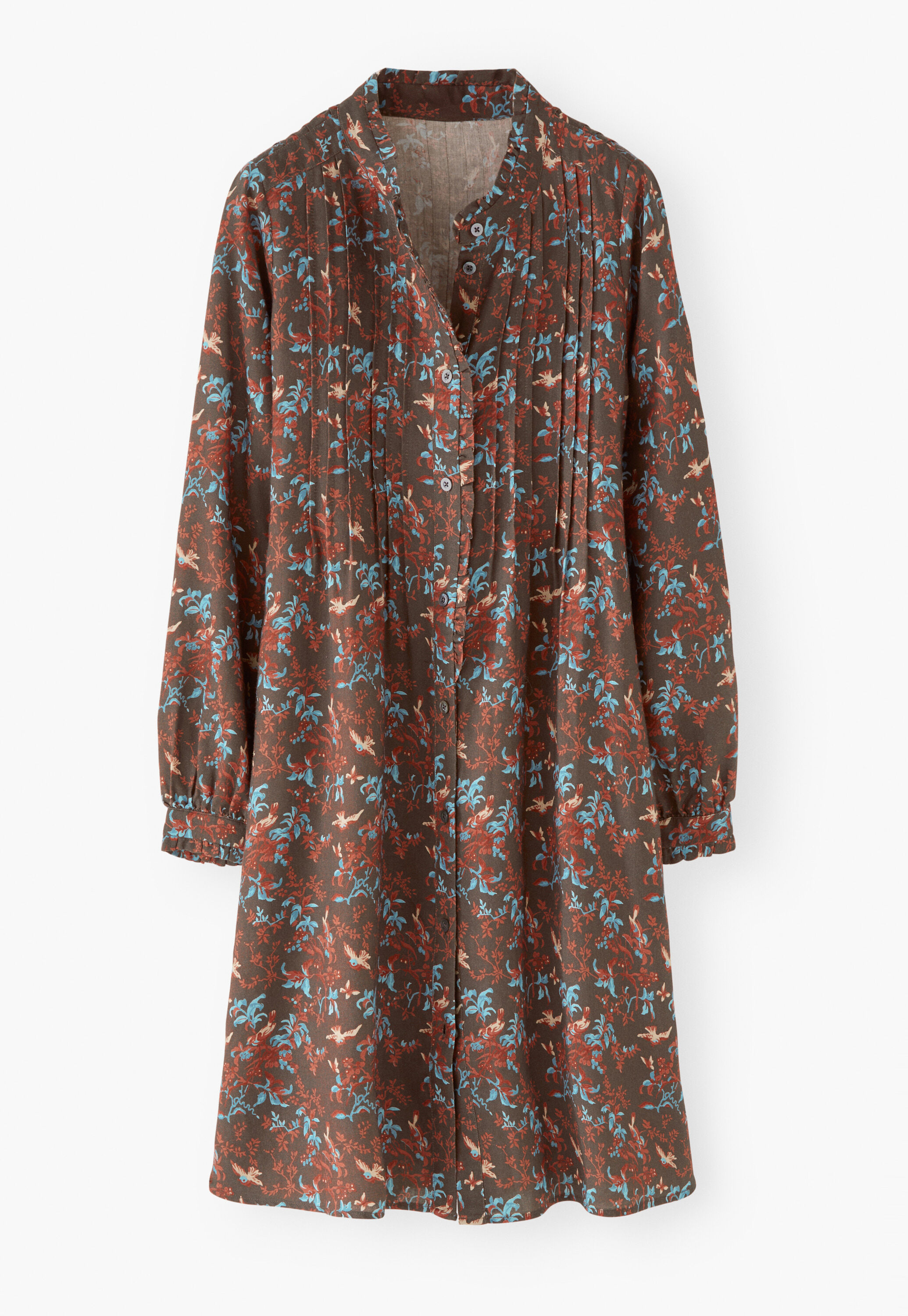 Printed shirtdress, Raspberry espresso, large