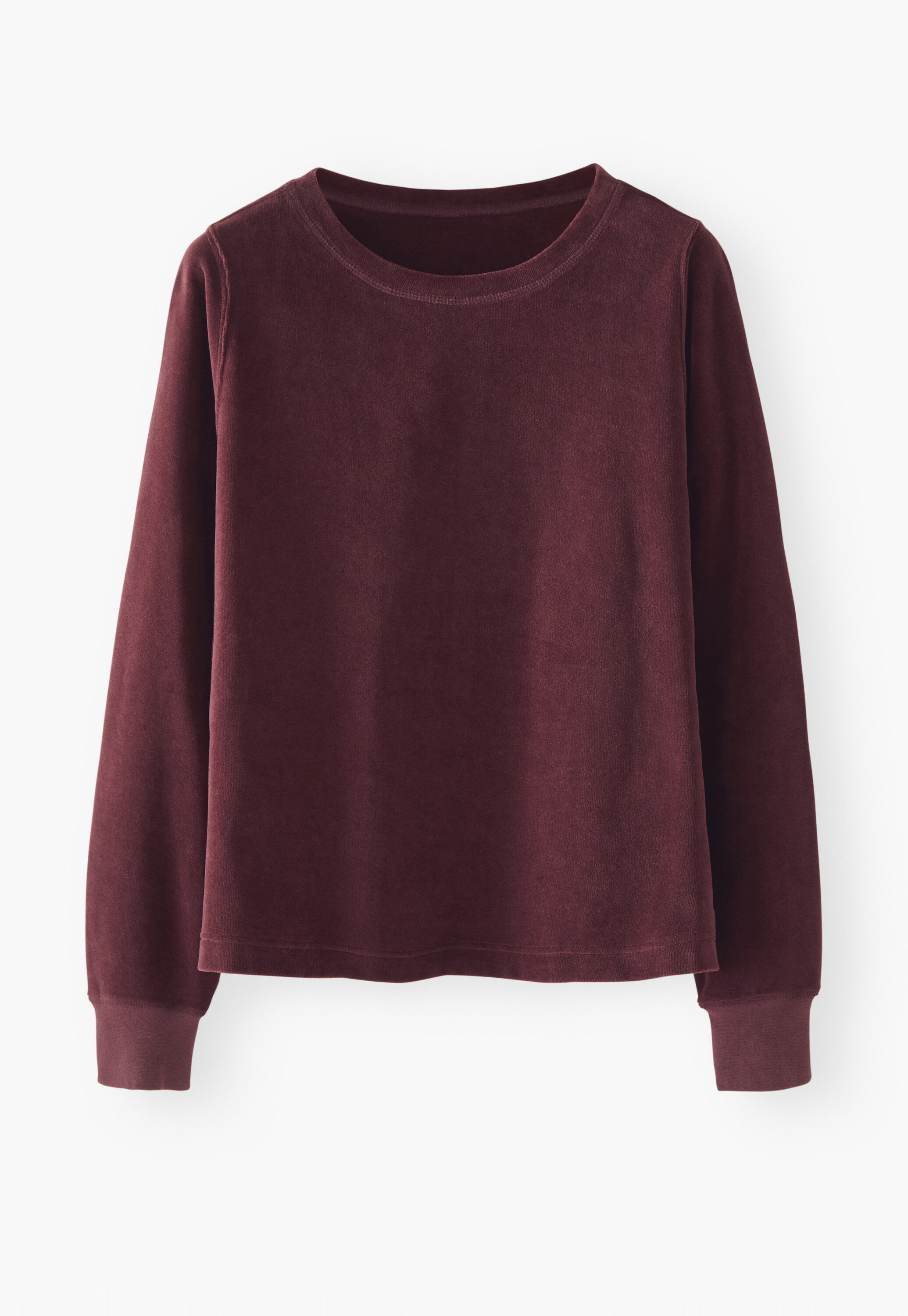 Velour top, Dark aubergine, large