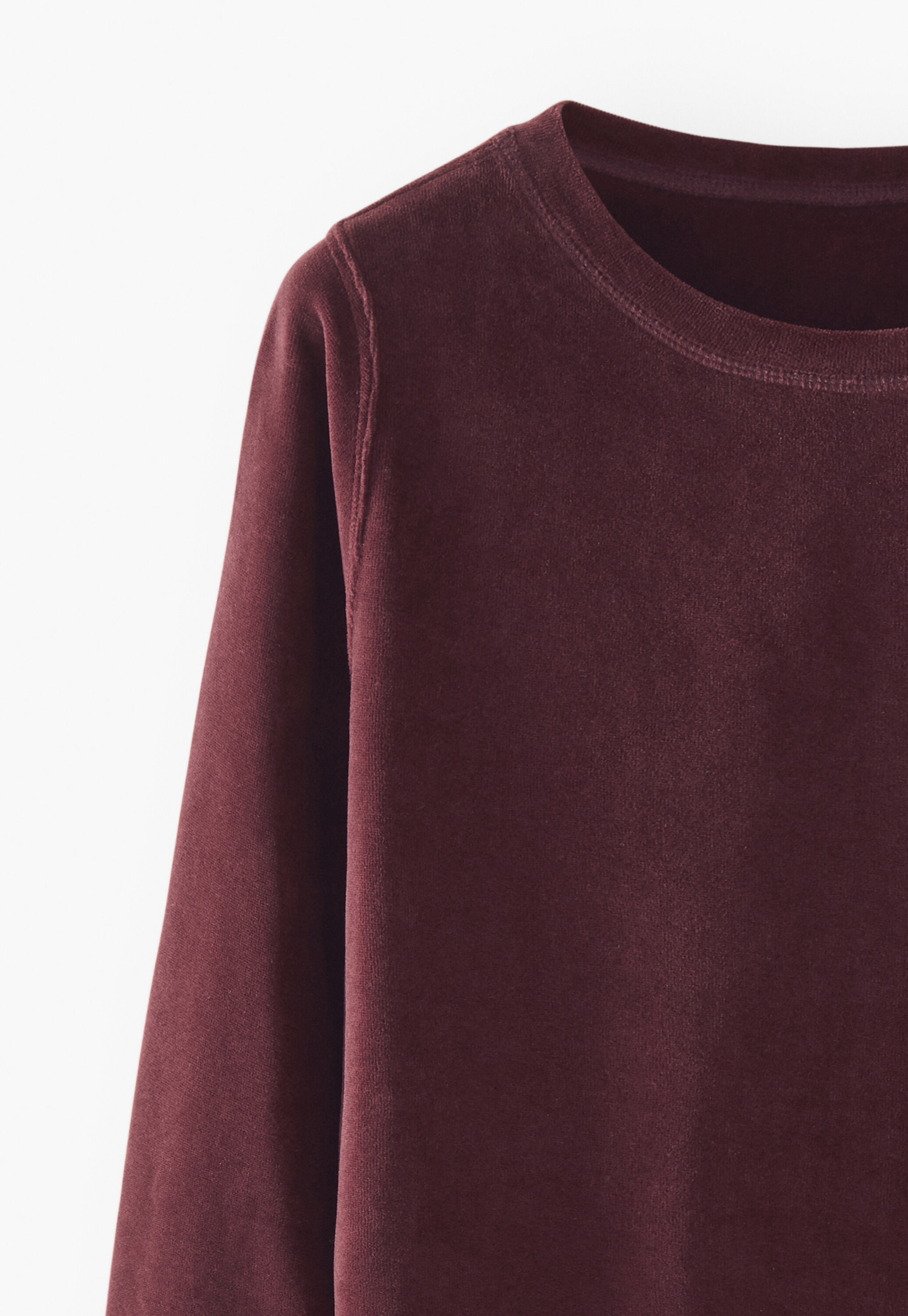 Velour top, Dark aubergine, large