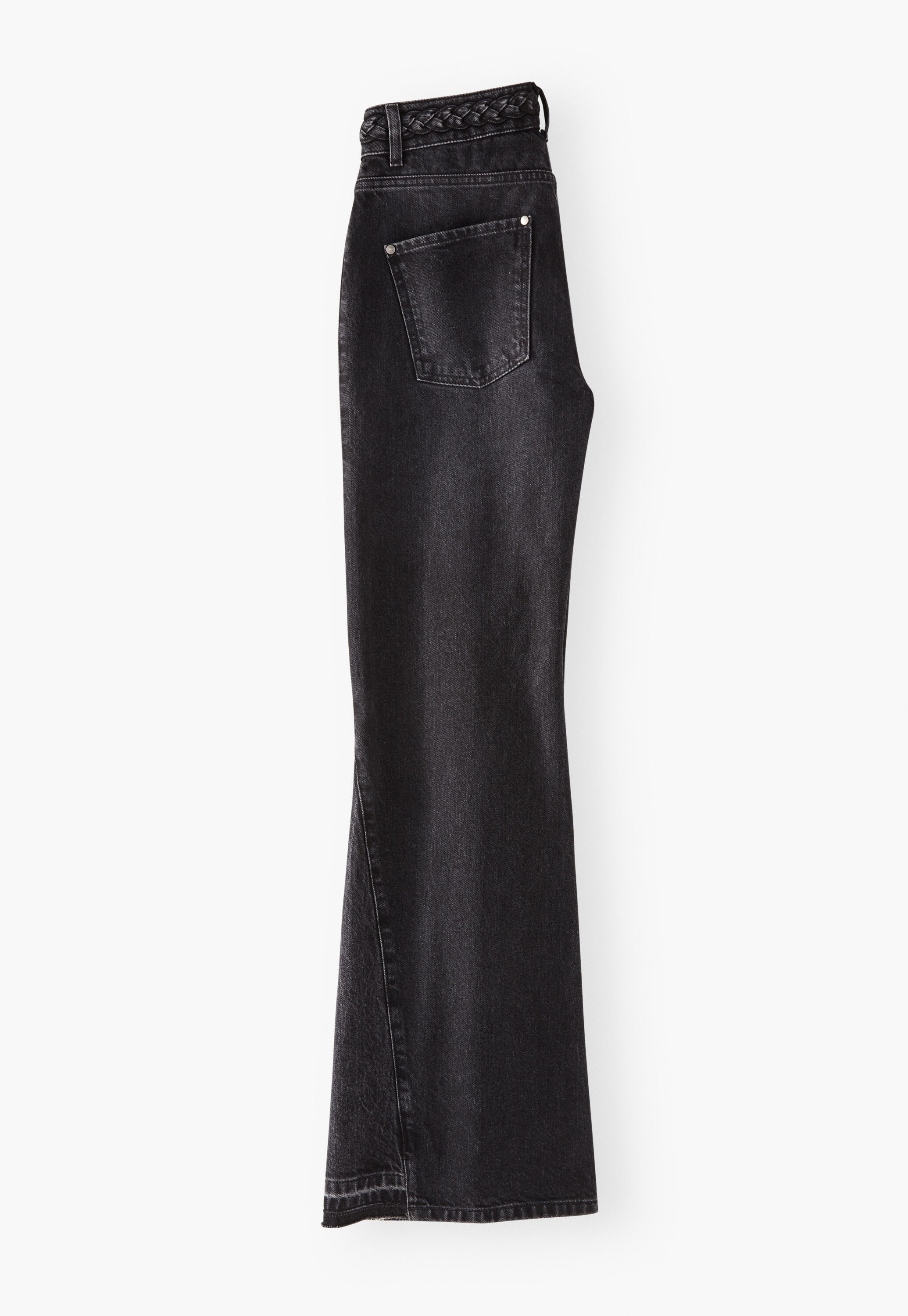 Mixed-wash flared jeans, Washed black, large
