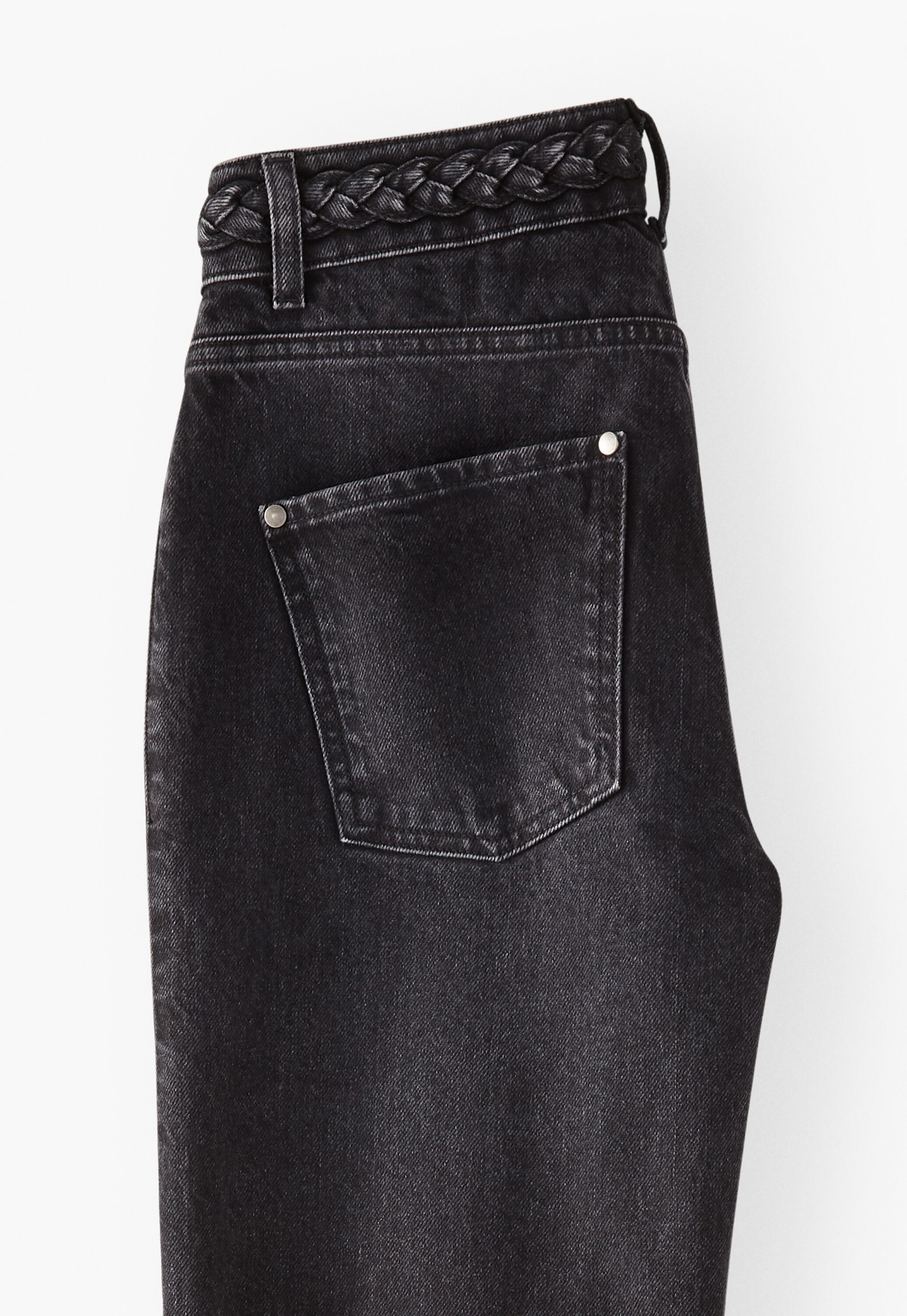Mixed-wash flared jeans, Washed black, large