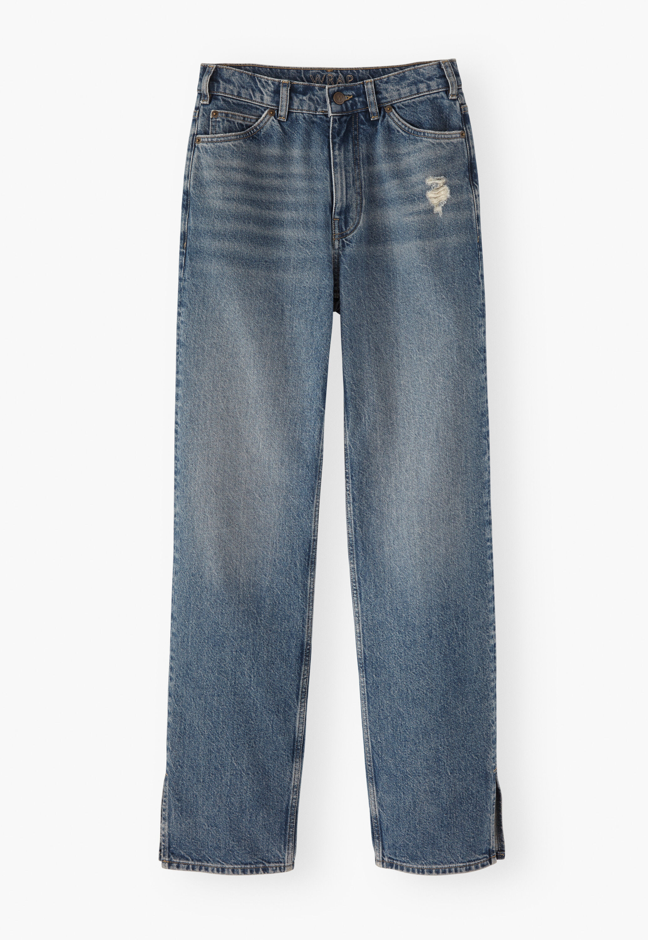 Split-hem jeans, Marine blue, large