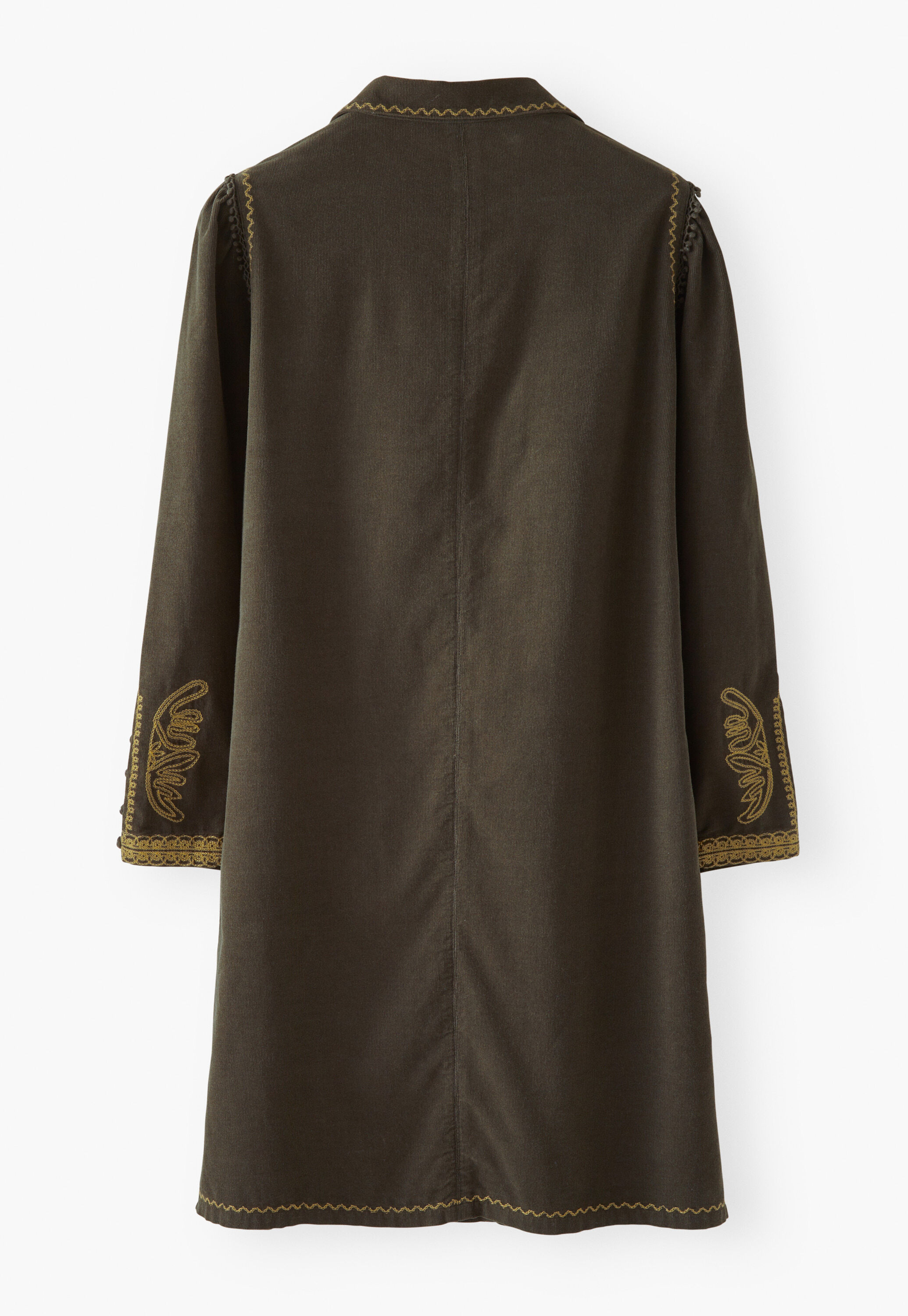 Embroidered cord shift-dress