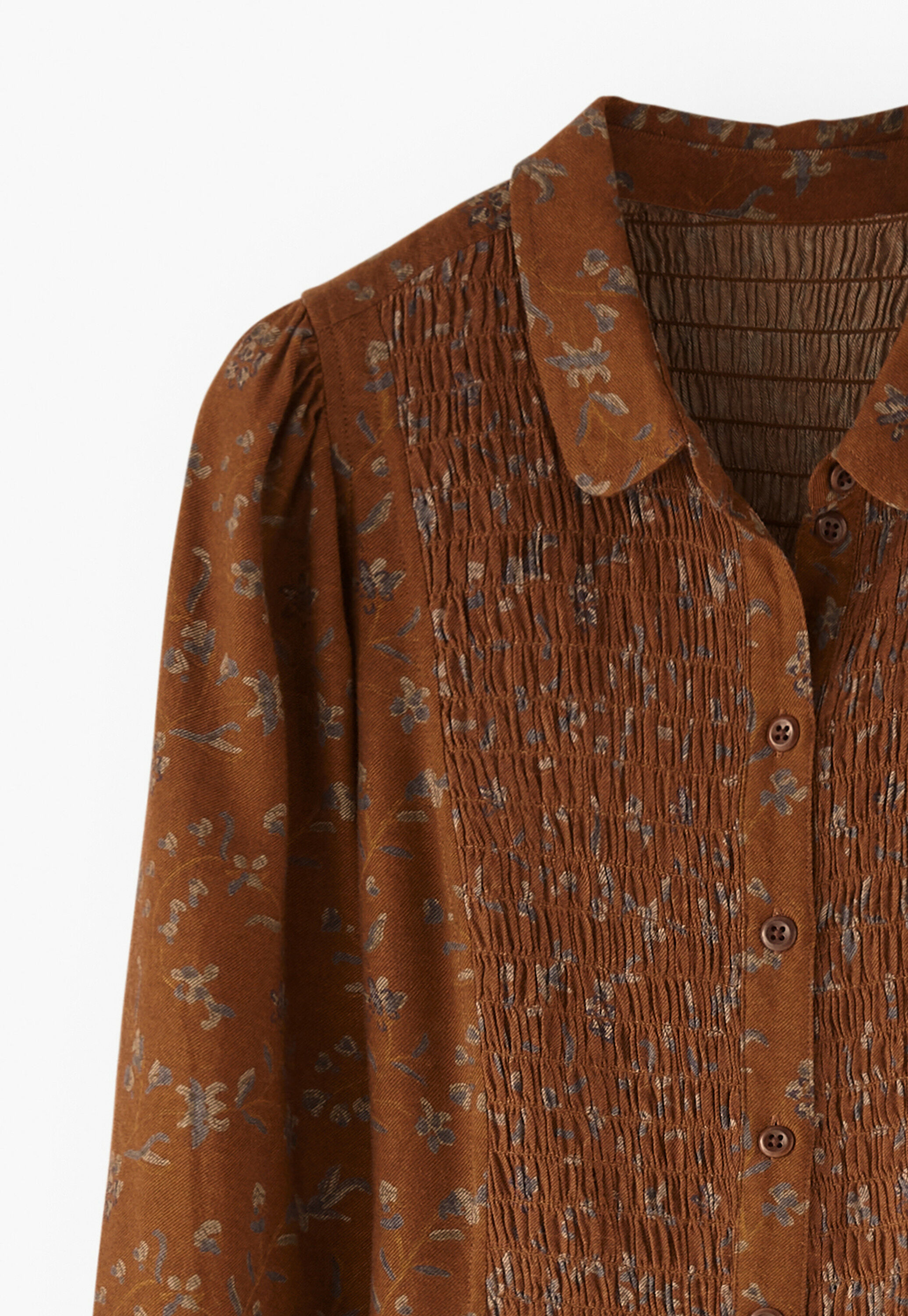 Printed shirred dress