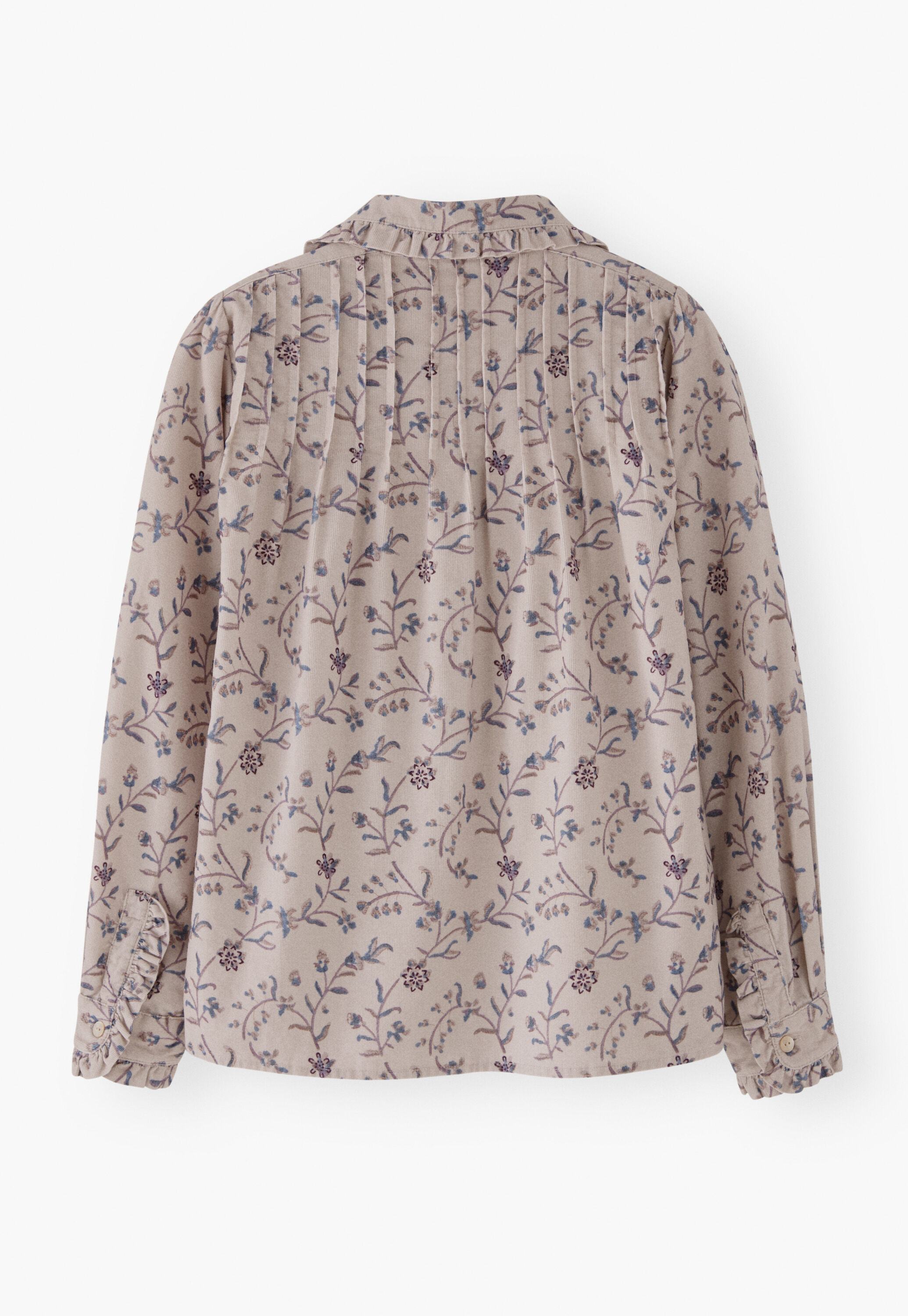 Printed pleated cord blouse