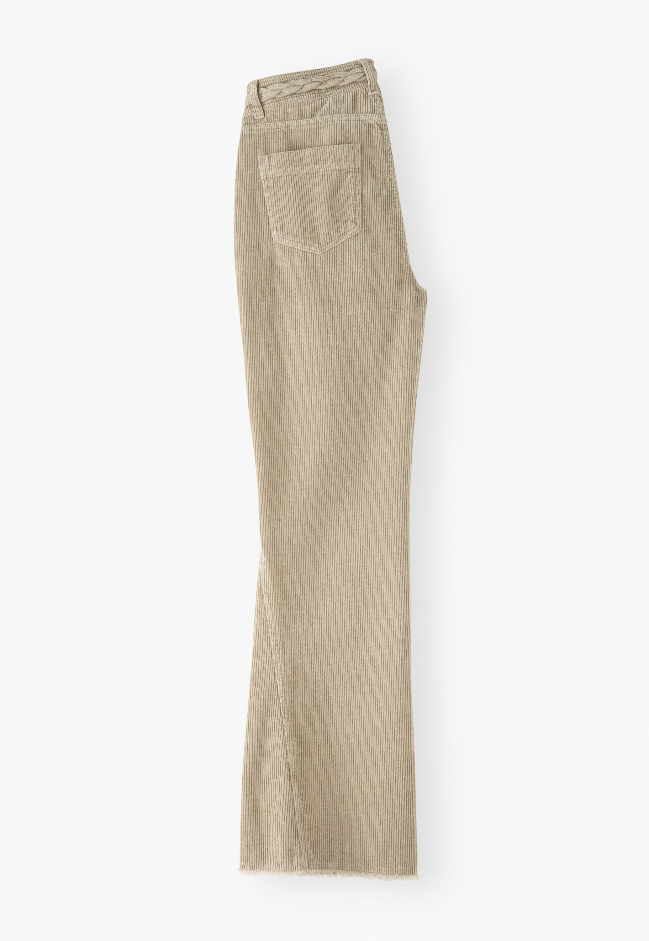 Plait-detail cord trousers