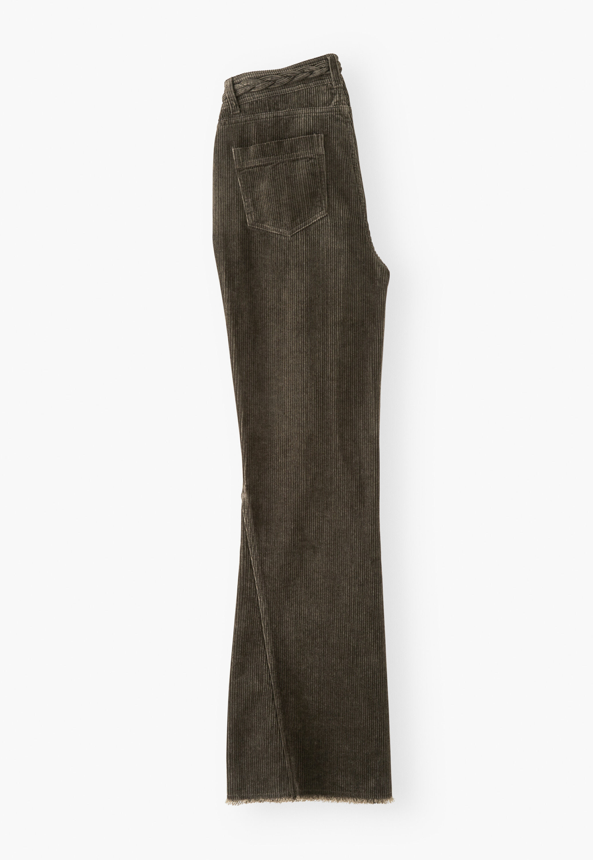 Plait-detail cord trousers