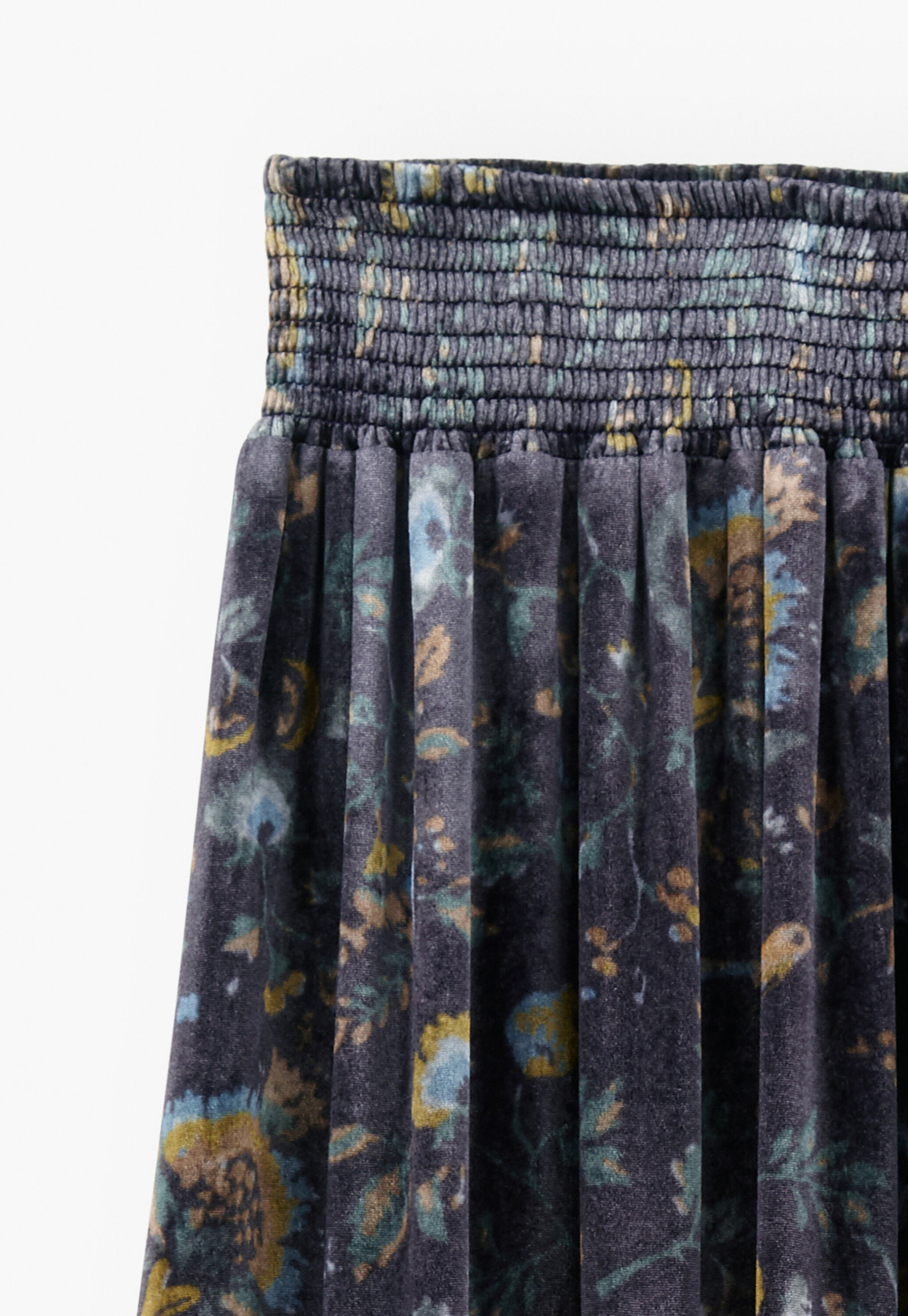 Printed velvet skirt