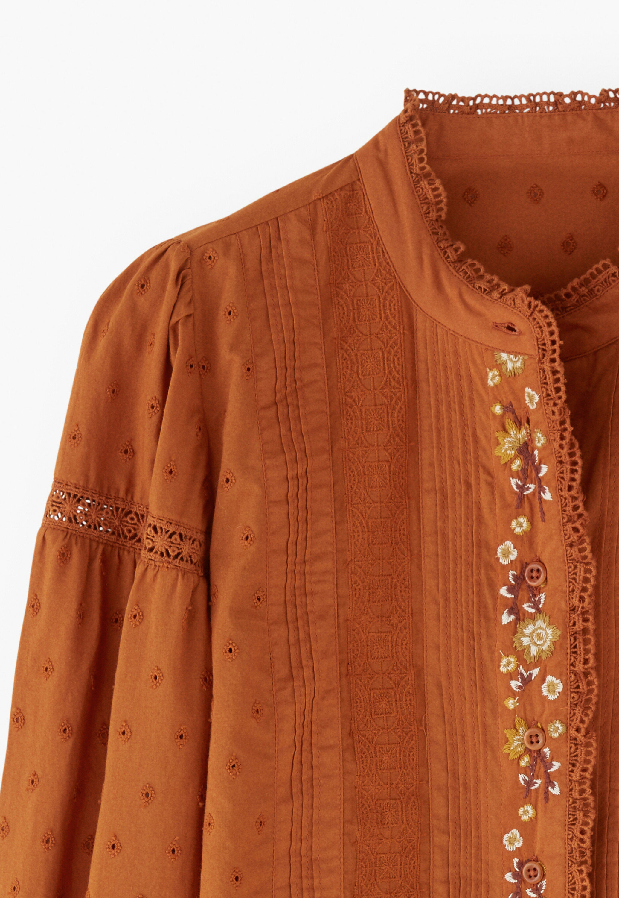 Embroidered broderie blouse
